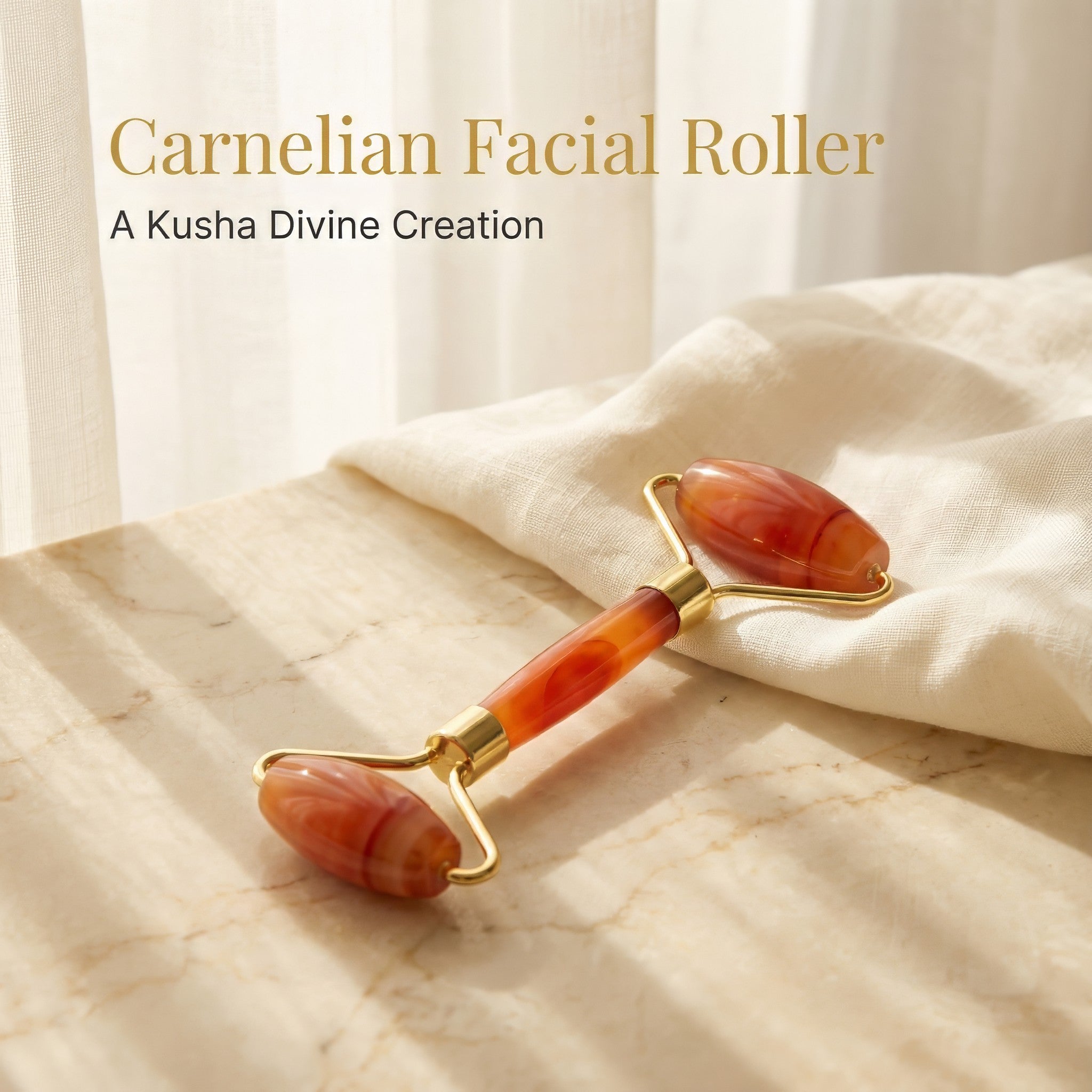 Rouleau de massage facial en cornaline