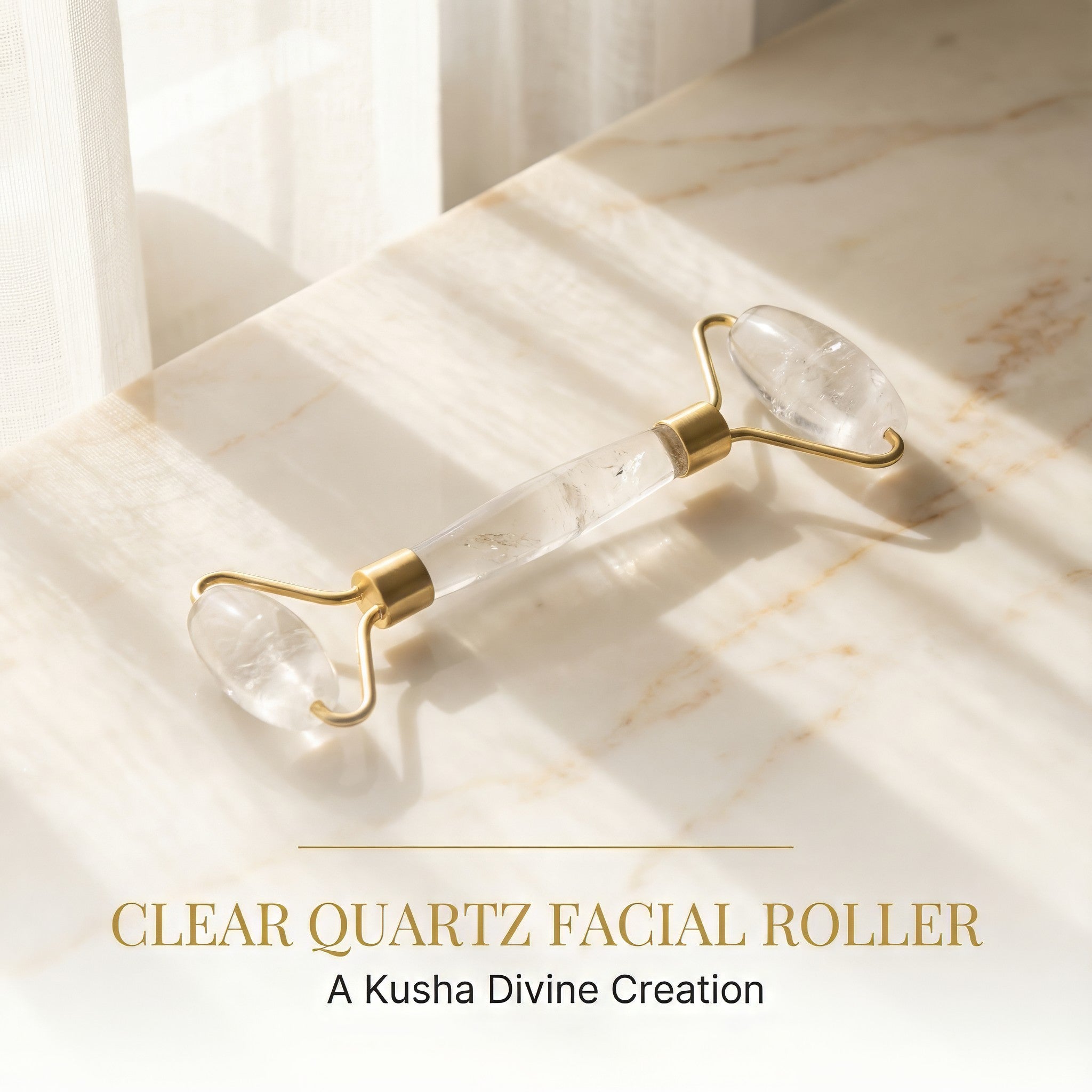 Rouleau de massage facial en quartz clair