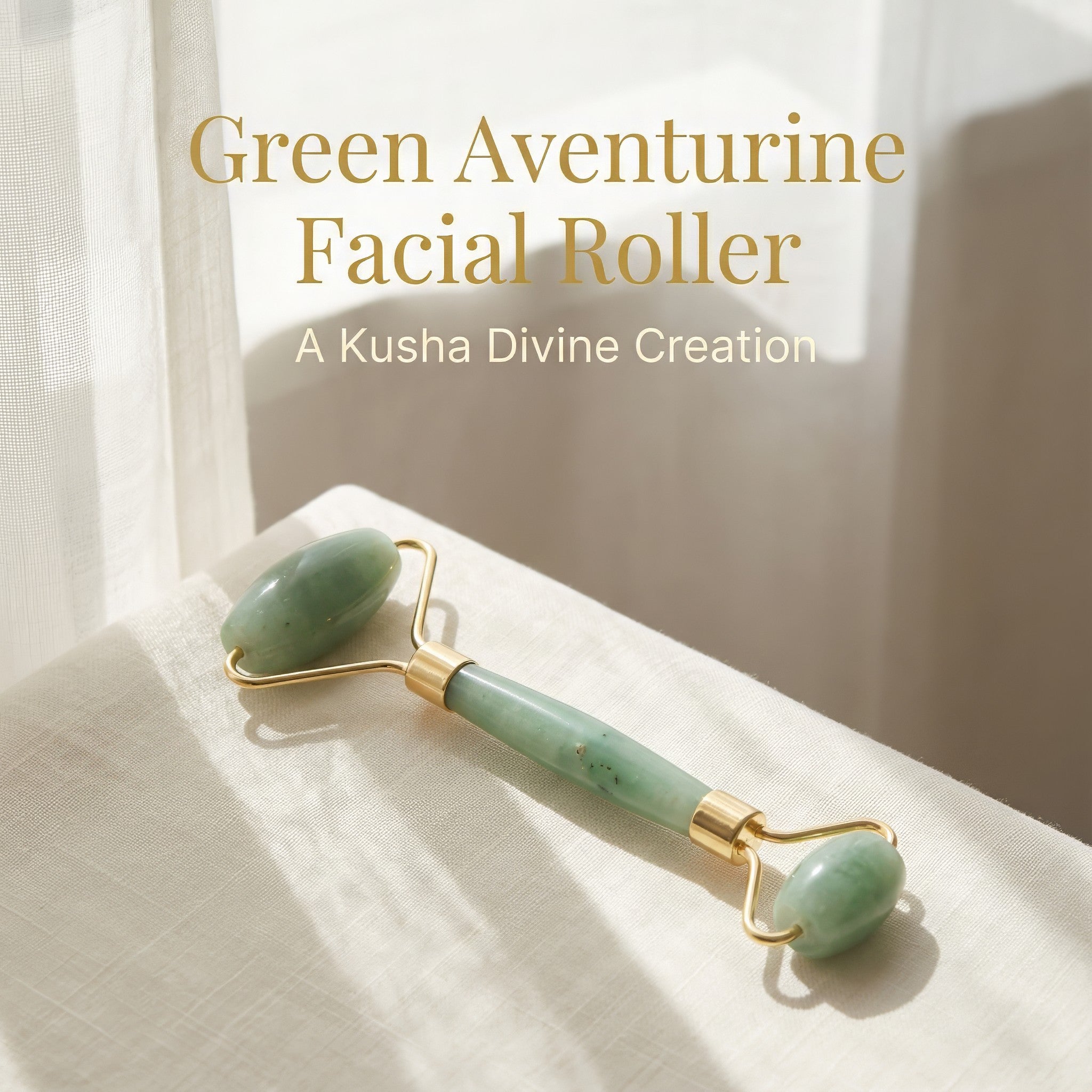 Rouleau de massage facial en aventurine verte