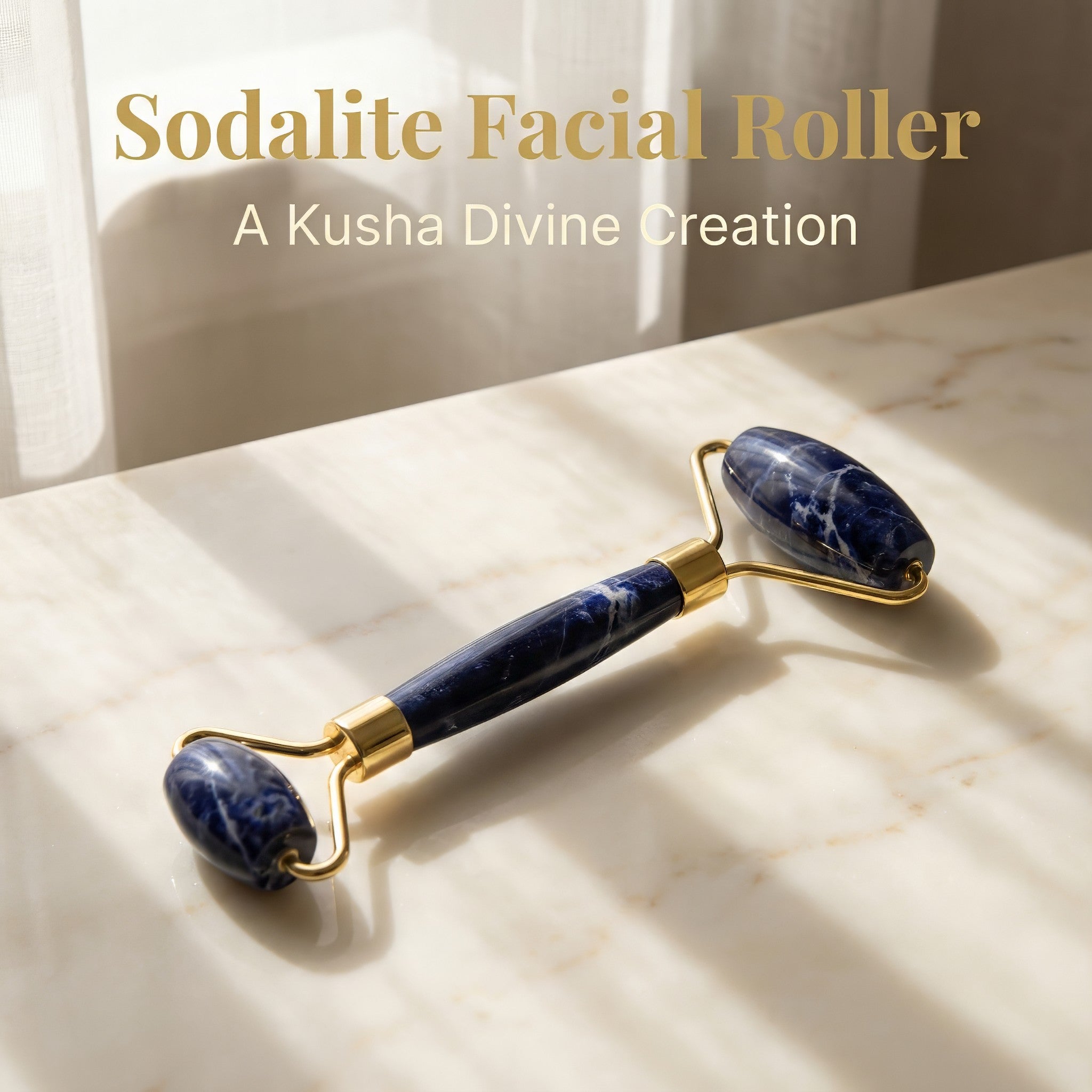 Rouleau de massage facial en sodalite