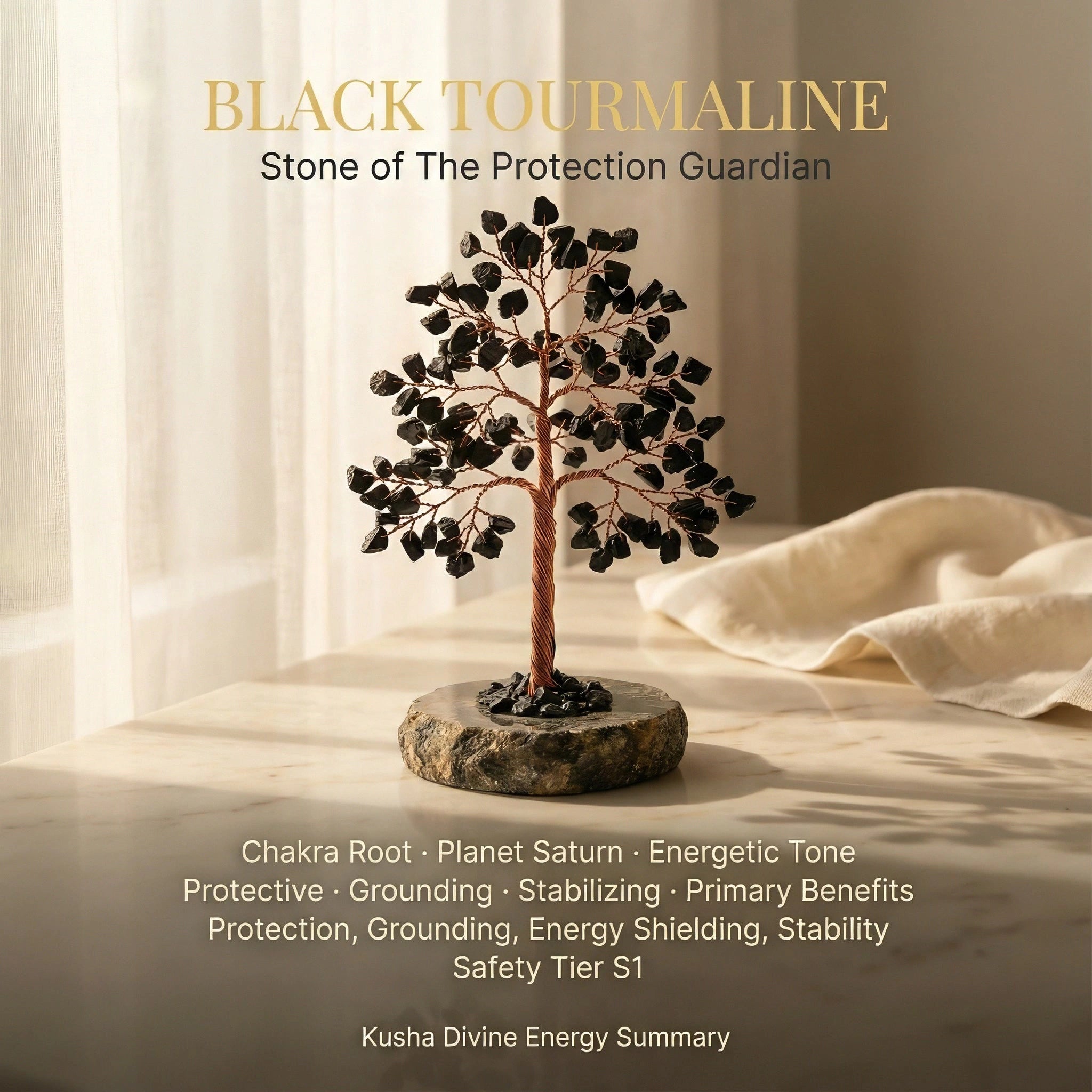 Arbre en tourmaline noire