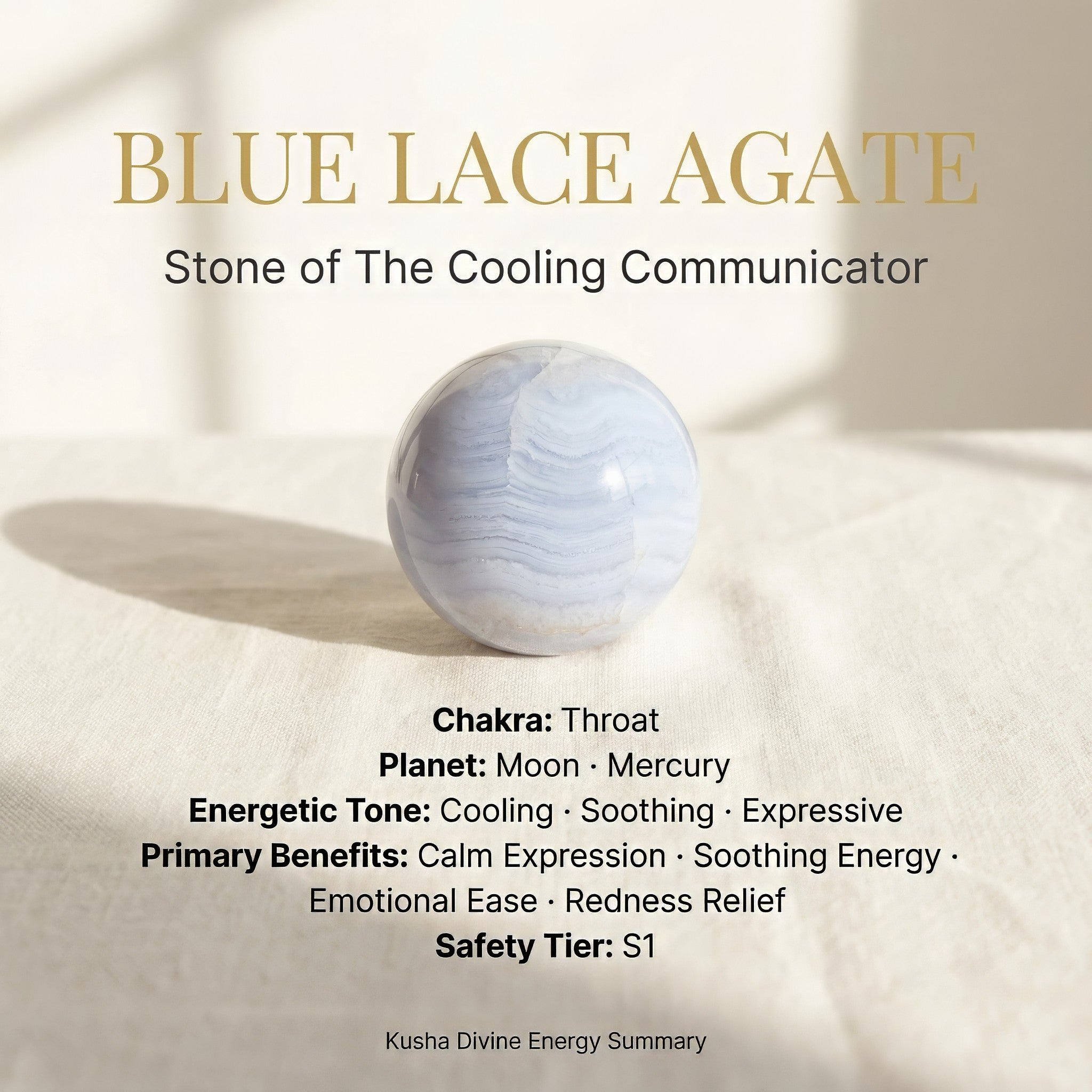 Boule de cristal d'agate en dentelle bleue