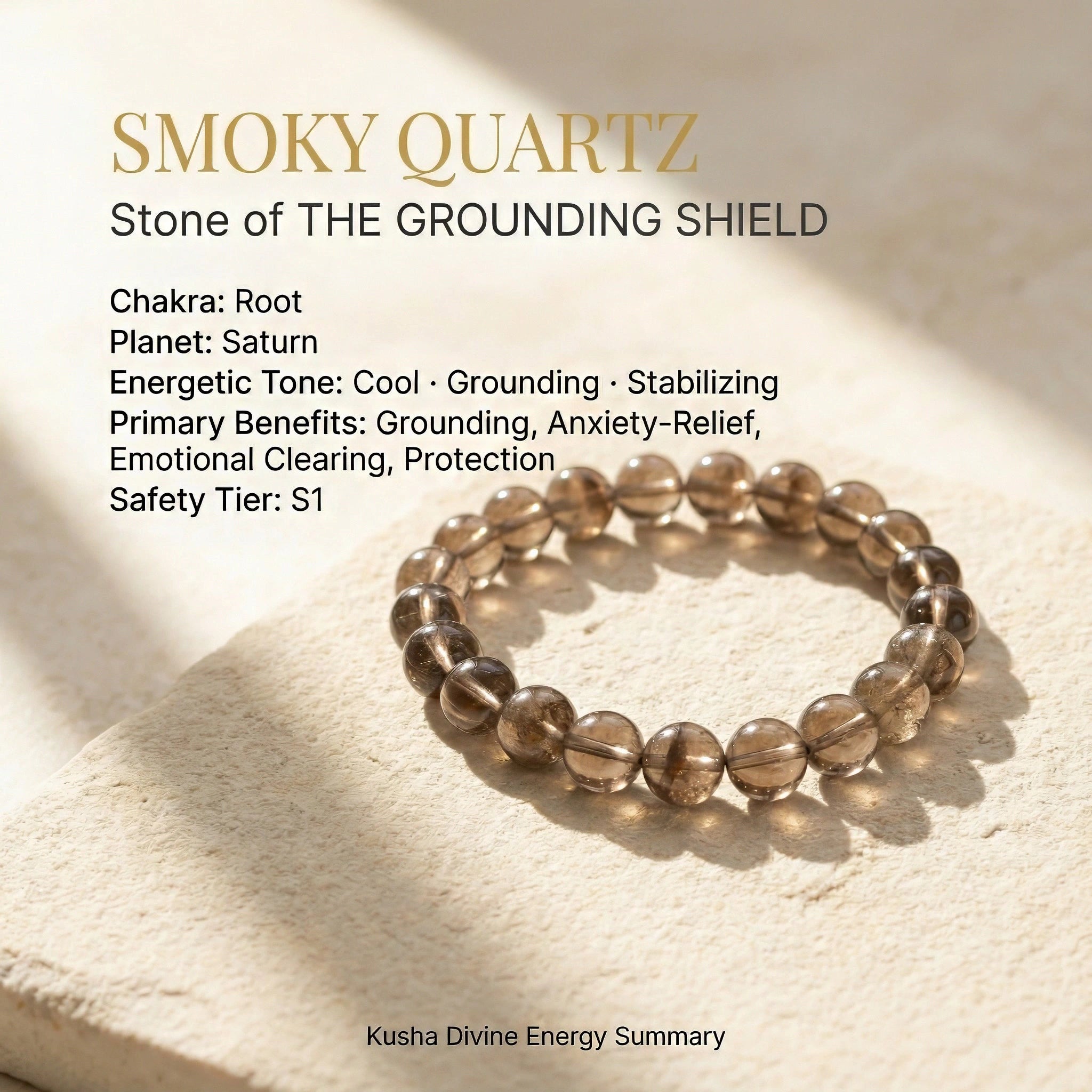 Bracelet en quartz fumé