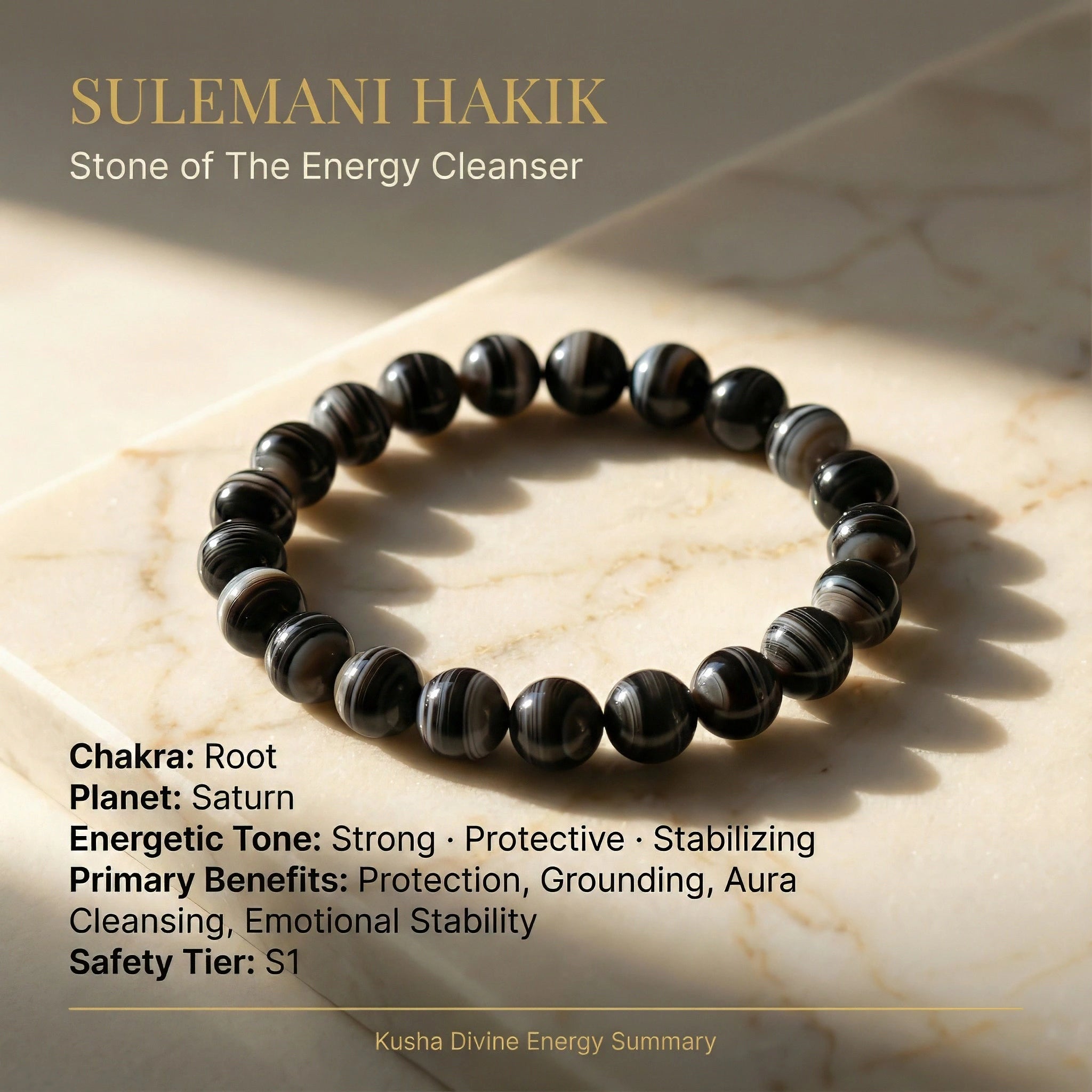 Sulemani Hakik (Black Agate) Bracelet
