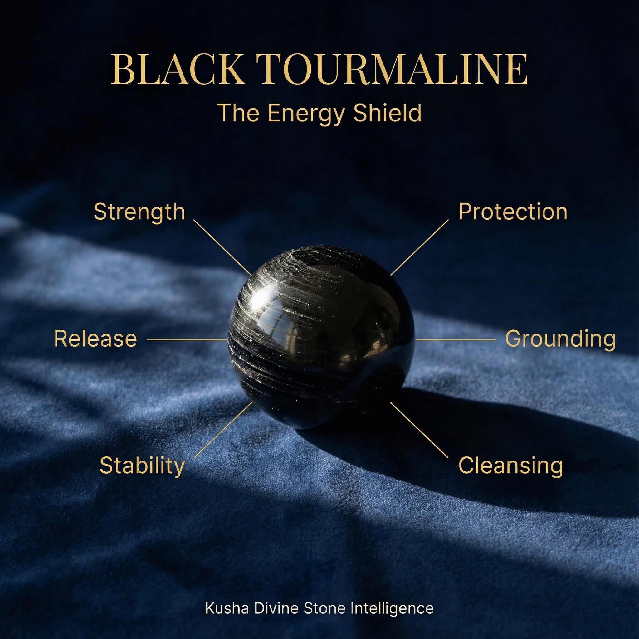 Boule de cristal tourmaline noire