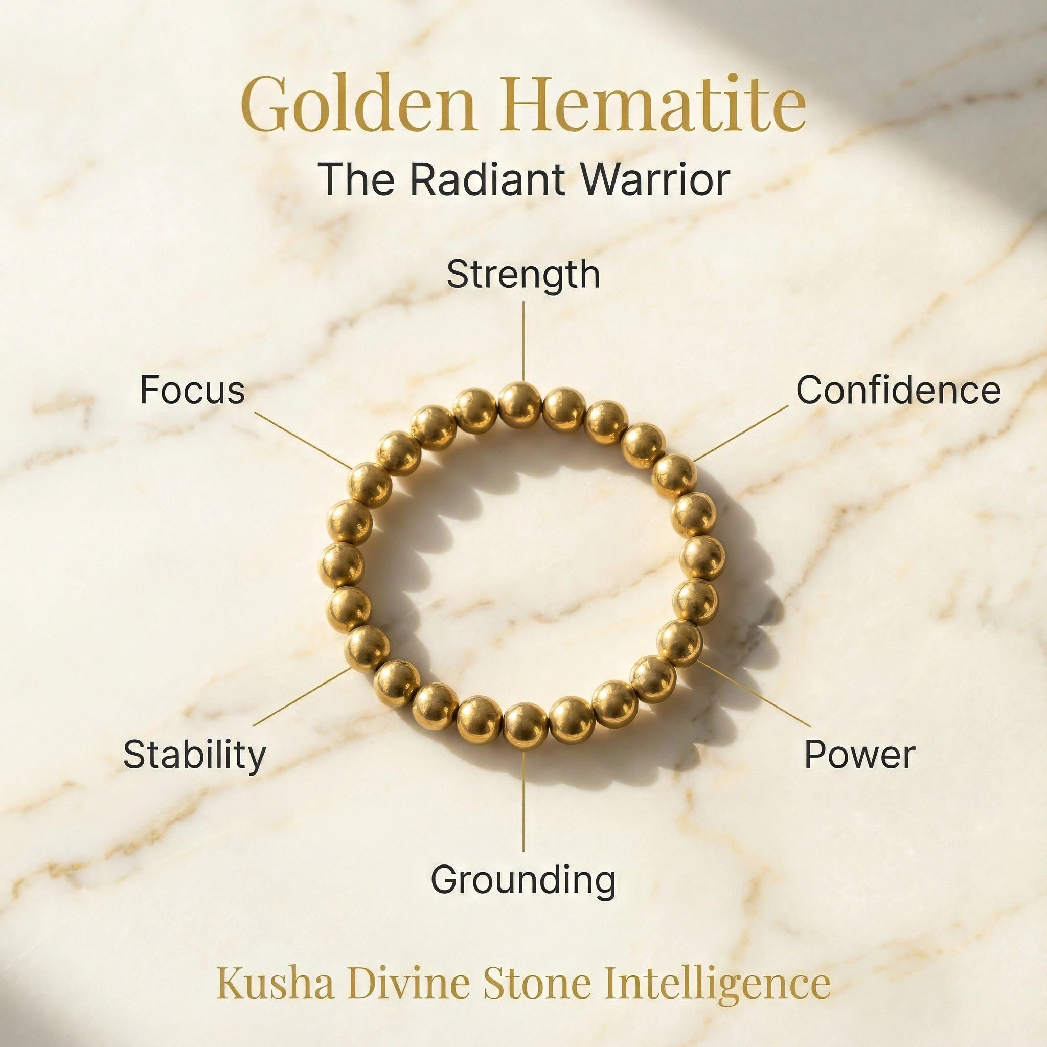 Bracelet en hématite dorée