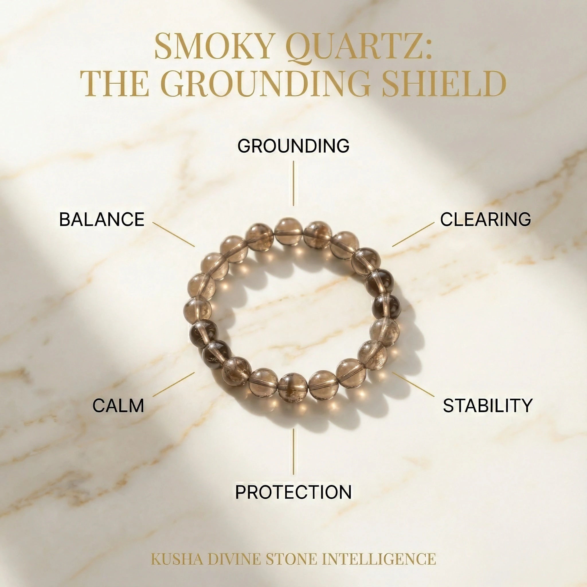 Bracelet en quartz fumé
