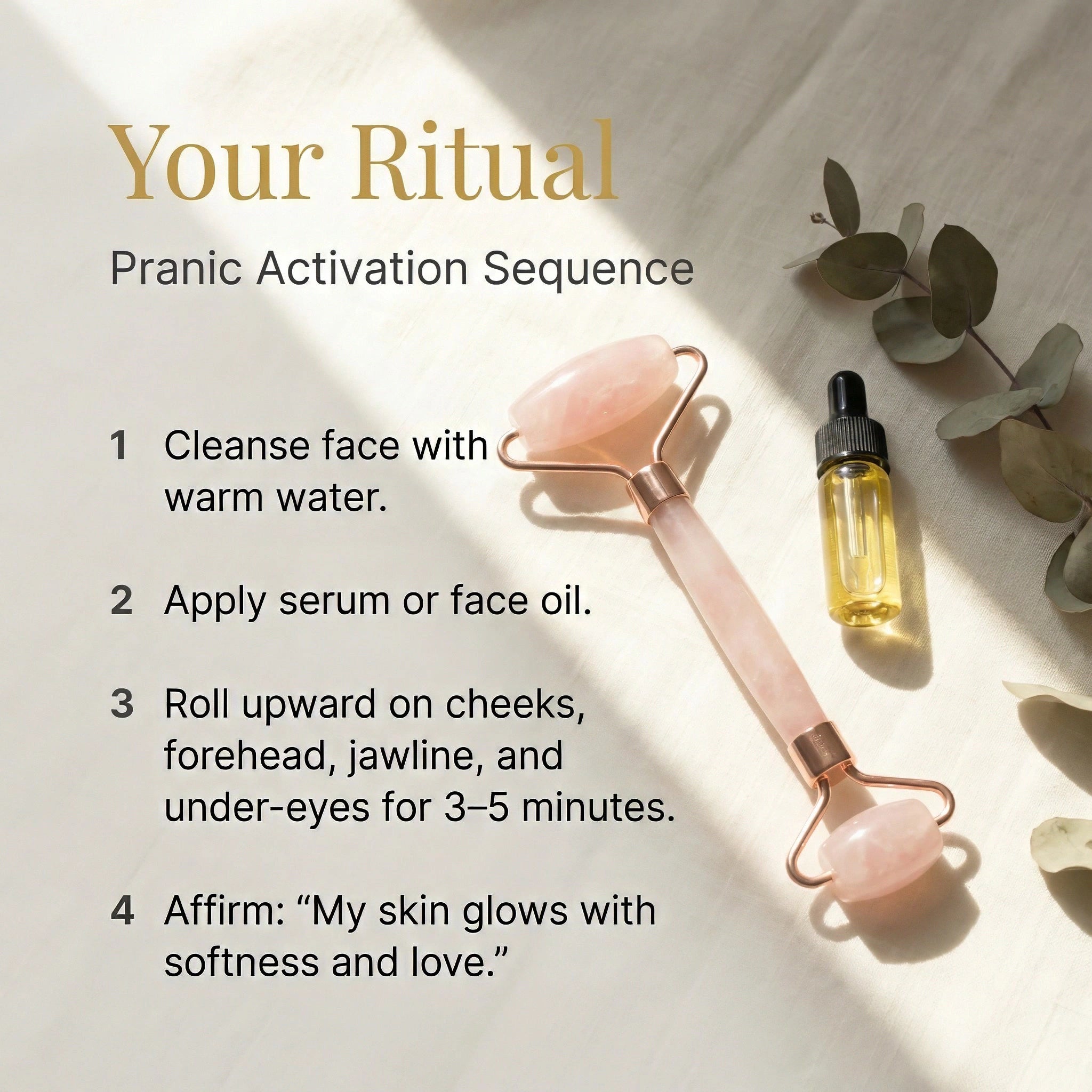 Rouleau facial en quartz rose