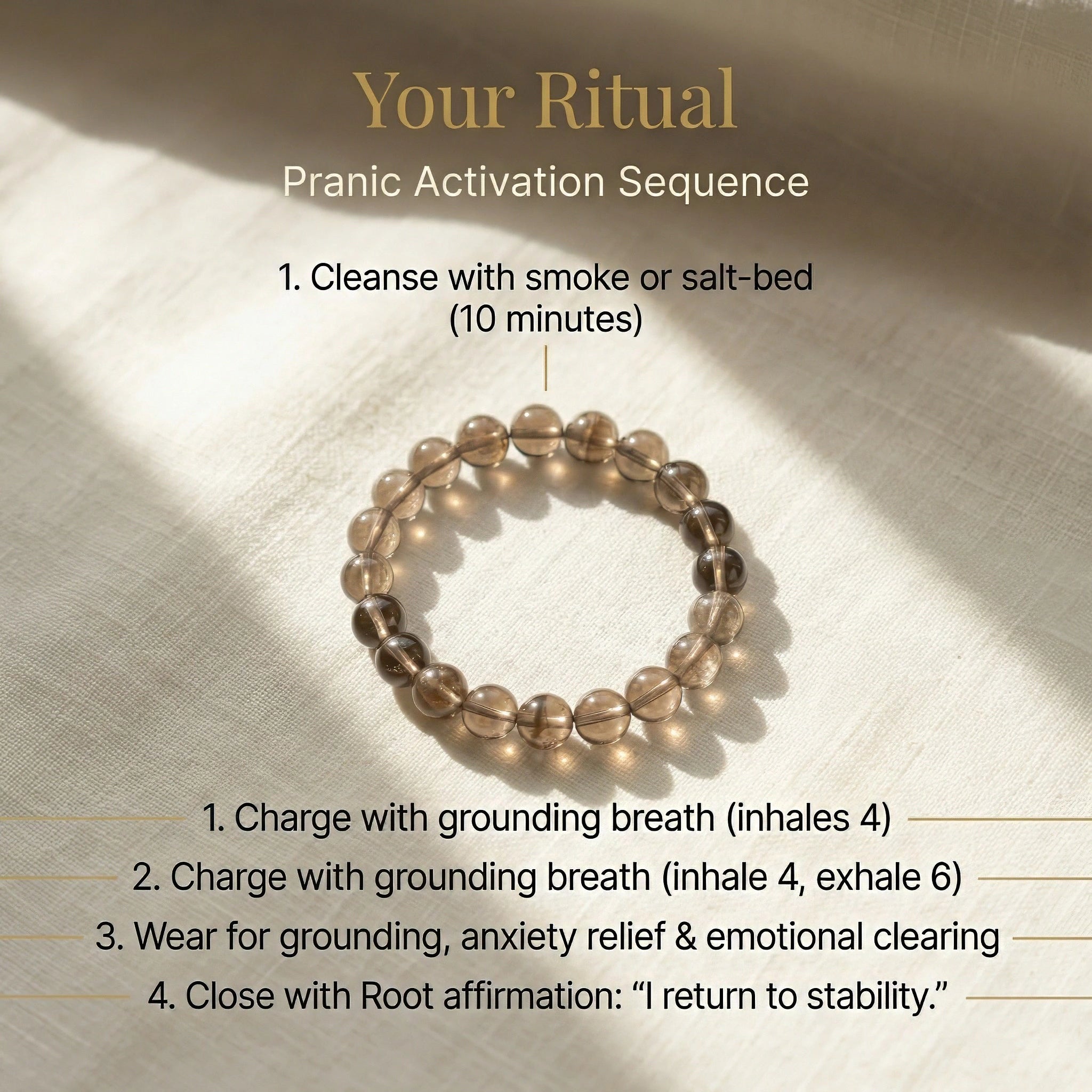 Bracelet en quartz fumé