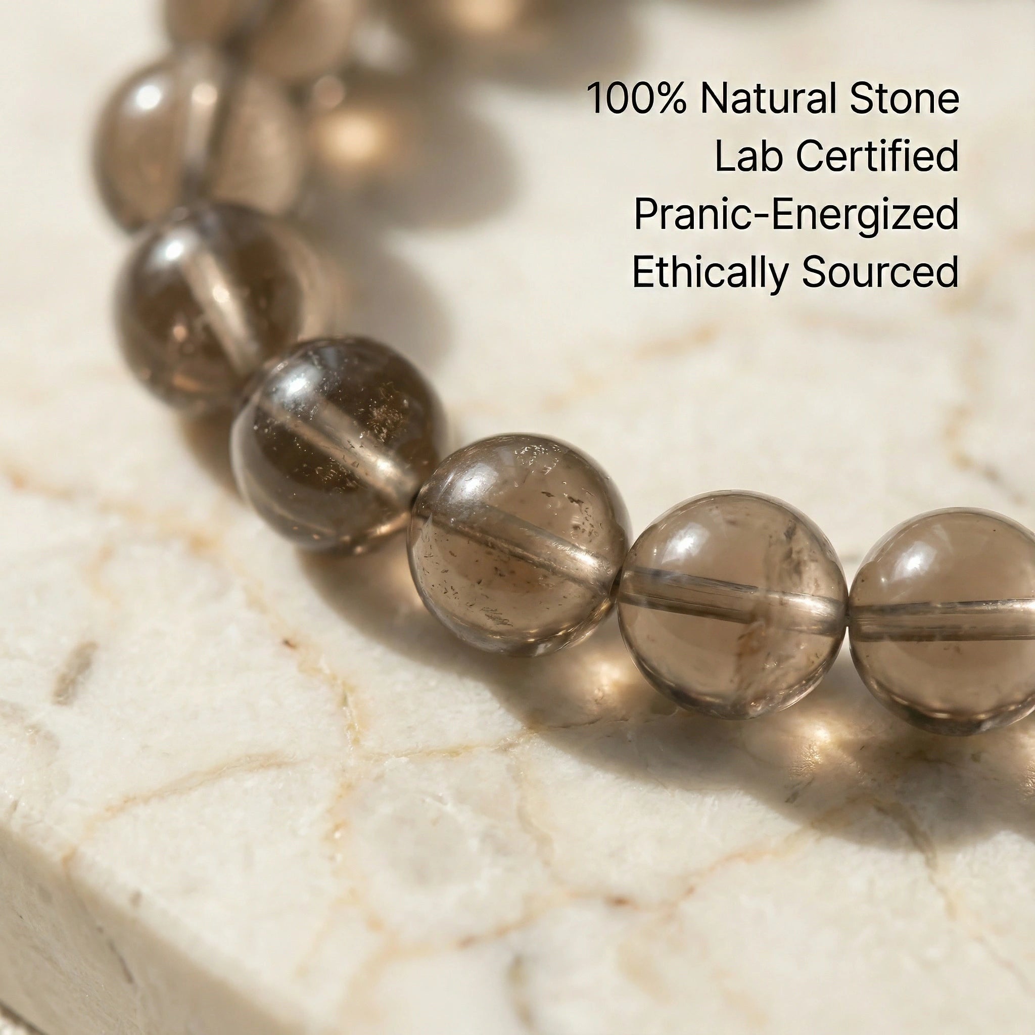Bracelet en quartz fumé