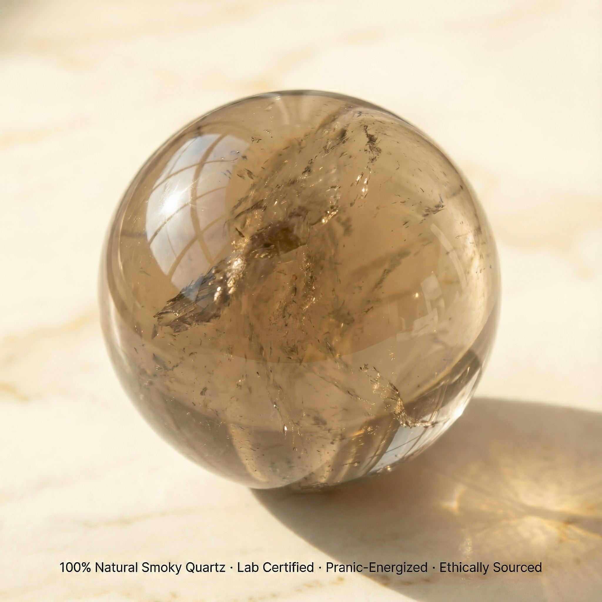 Sphère en quartz fumé