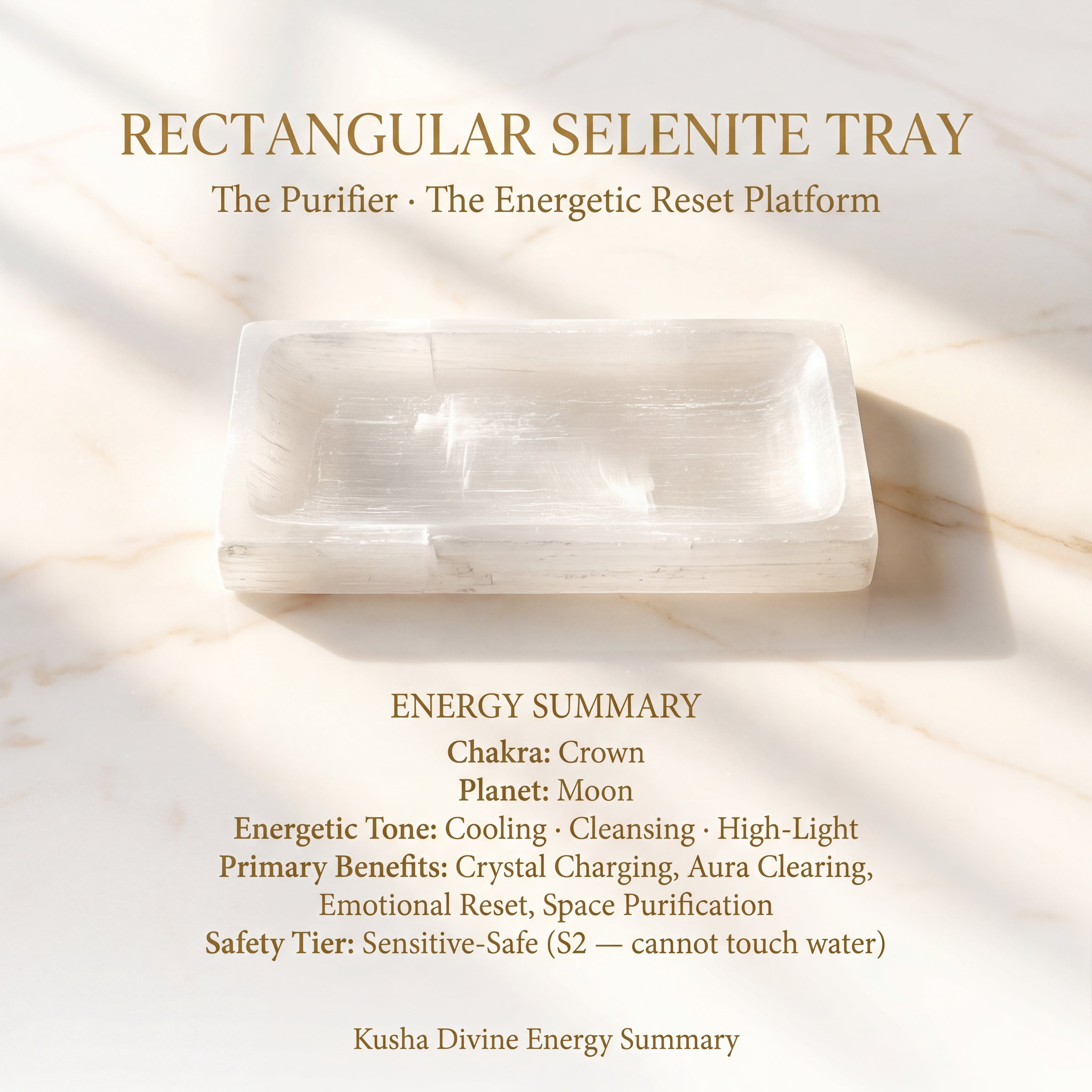 Rectangle Selenite Chakra Tray