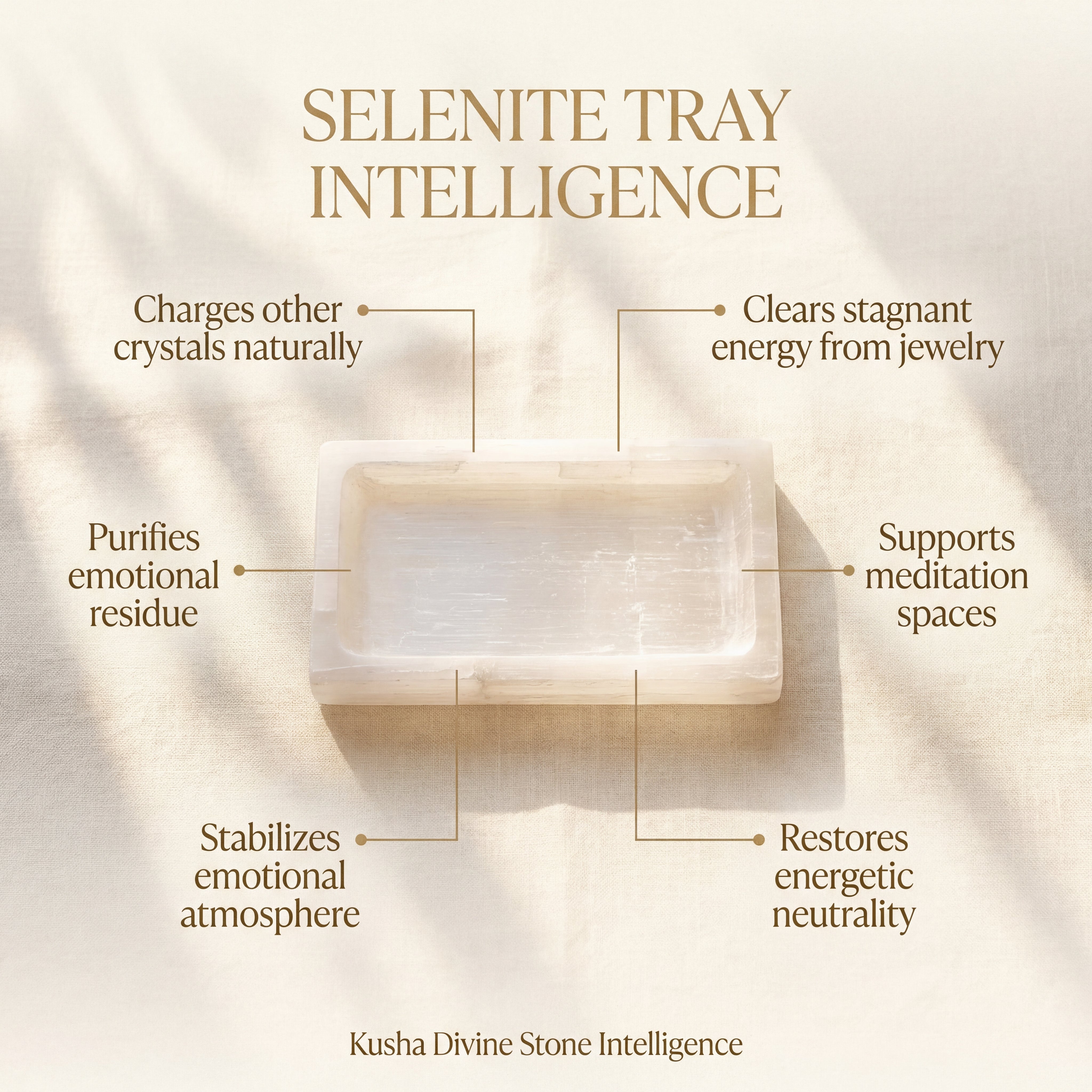 Rectangle Selenite Chakra Tray