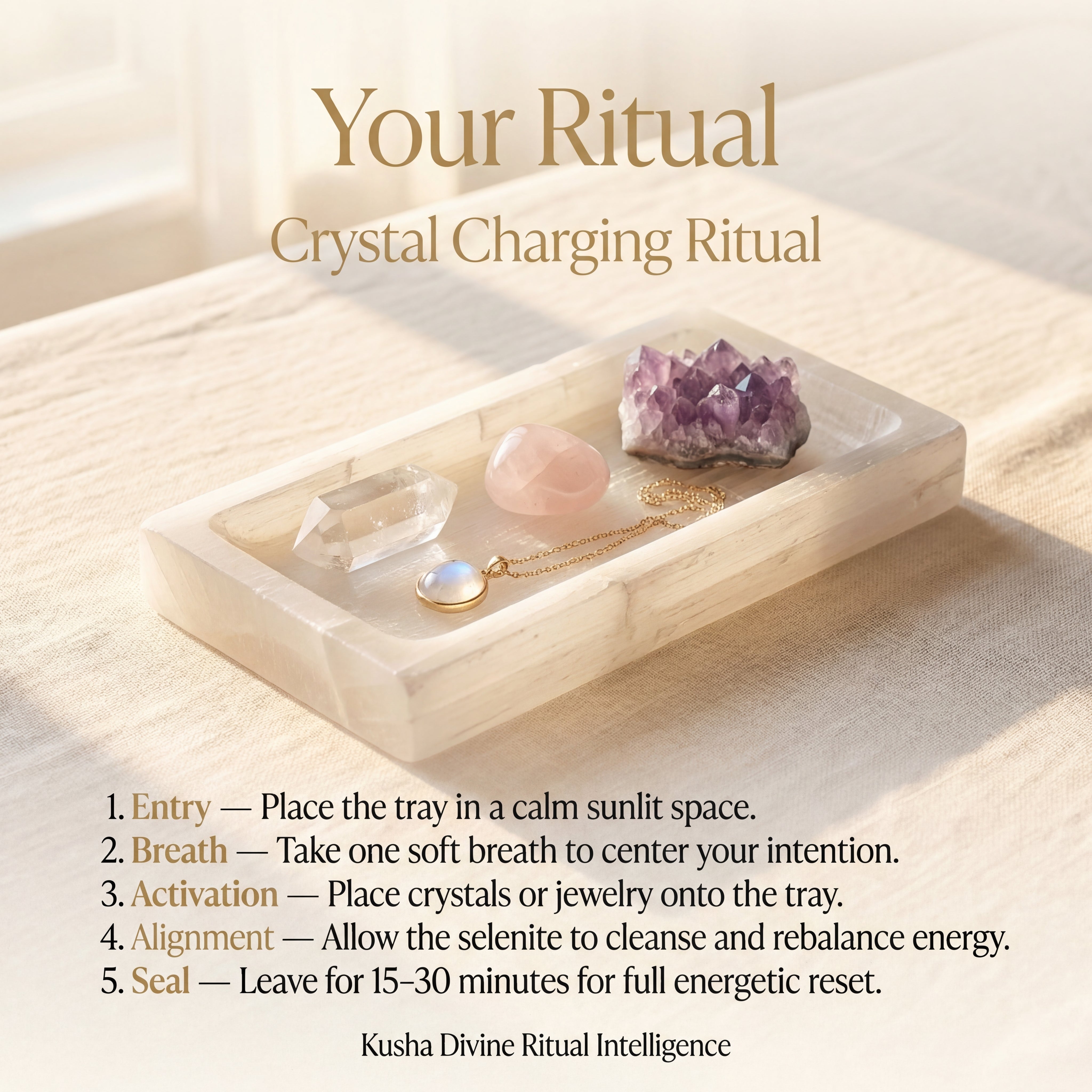 Rectangle Selenite Chakra Tray