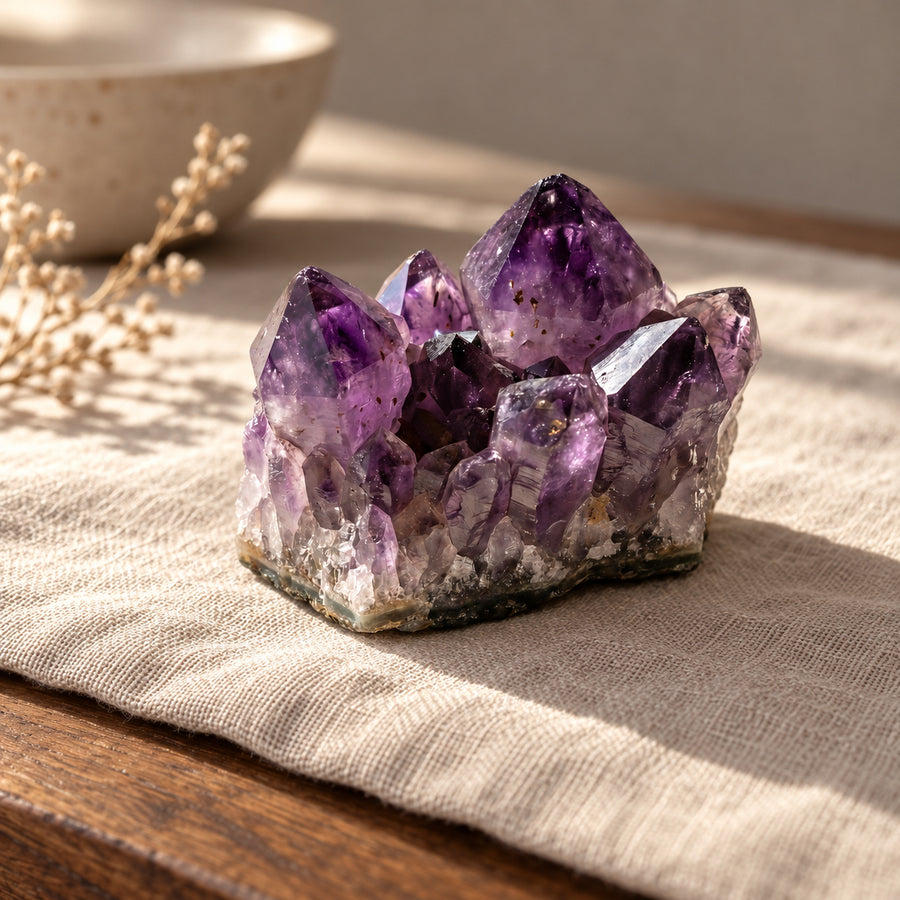 Amethyst Cluster Raw Stone, main view