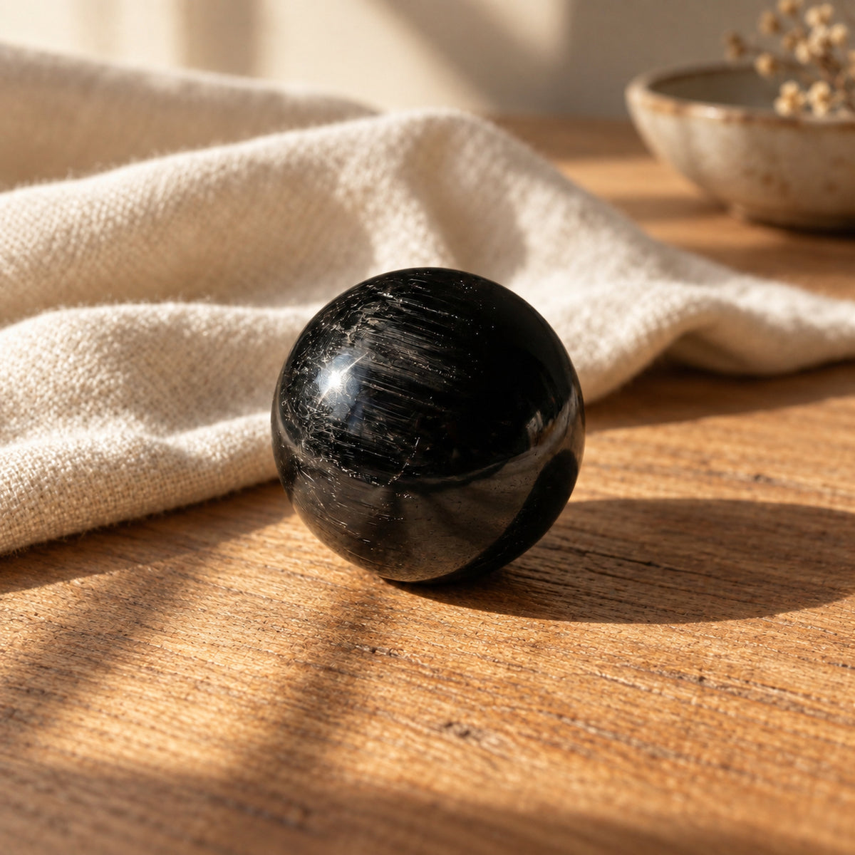 Black Tourmaline Crystal Ball, main view