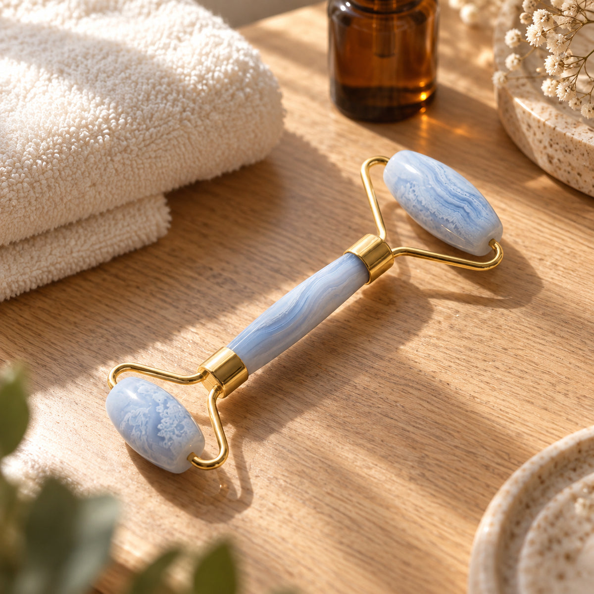 Blue Lace Agate Facial Roller, main view