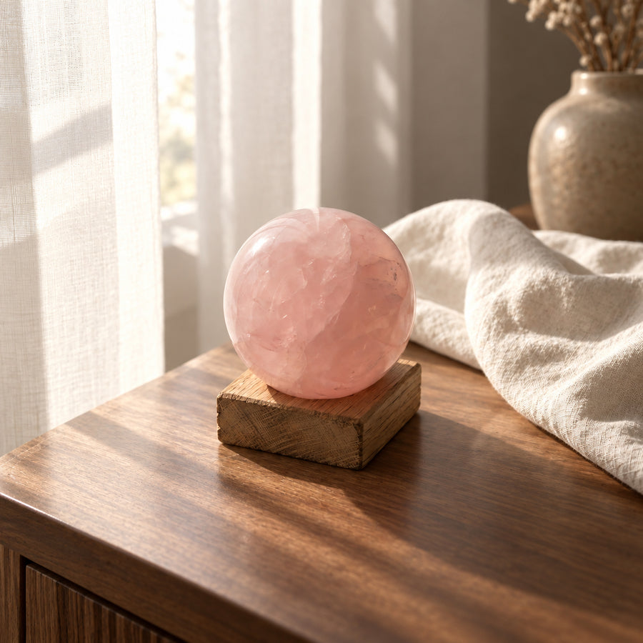 Rose Quartz Crystal Ball, main view