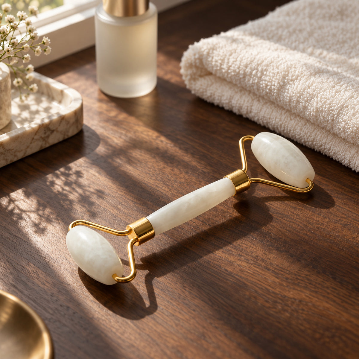 White Jade Facial Roller, main view