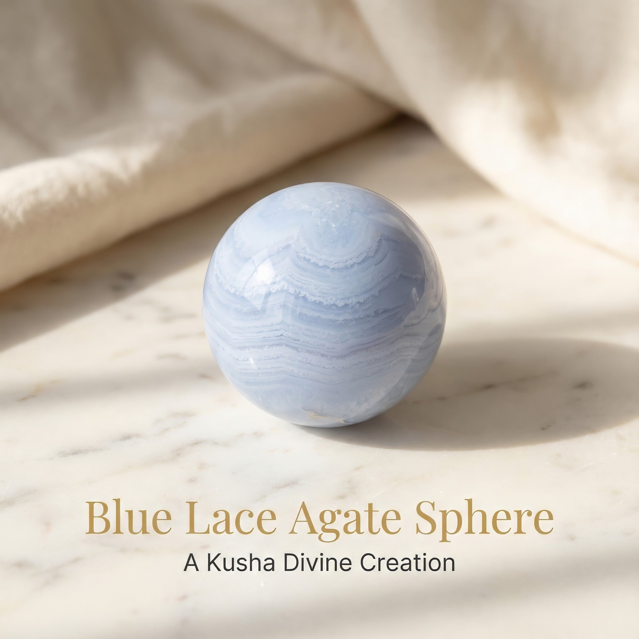 Boule de cristal d'agate en dentelle bleue