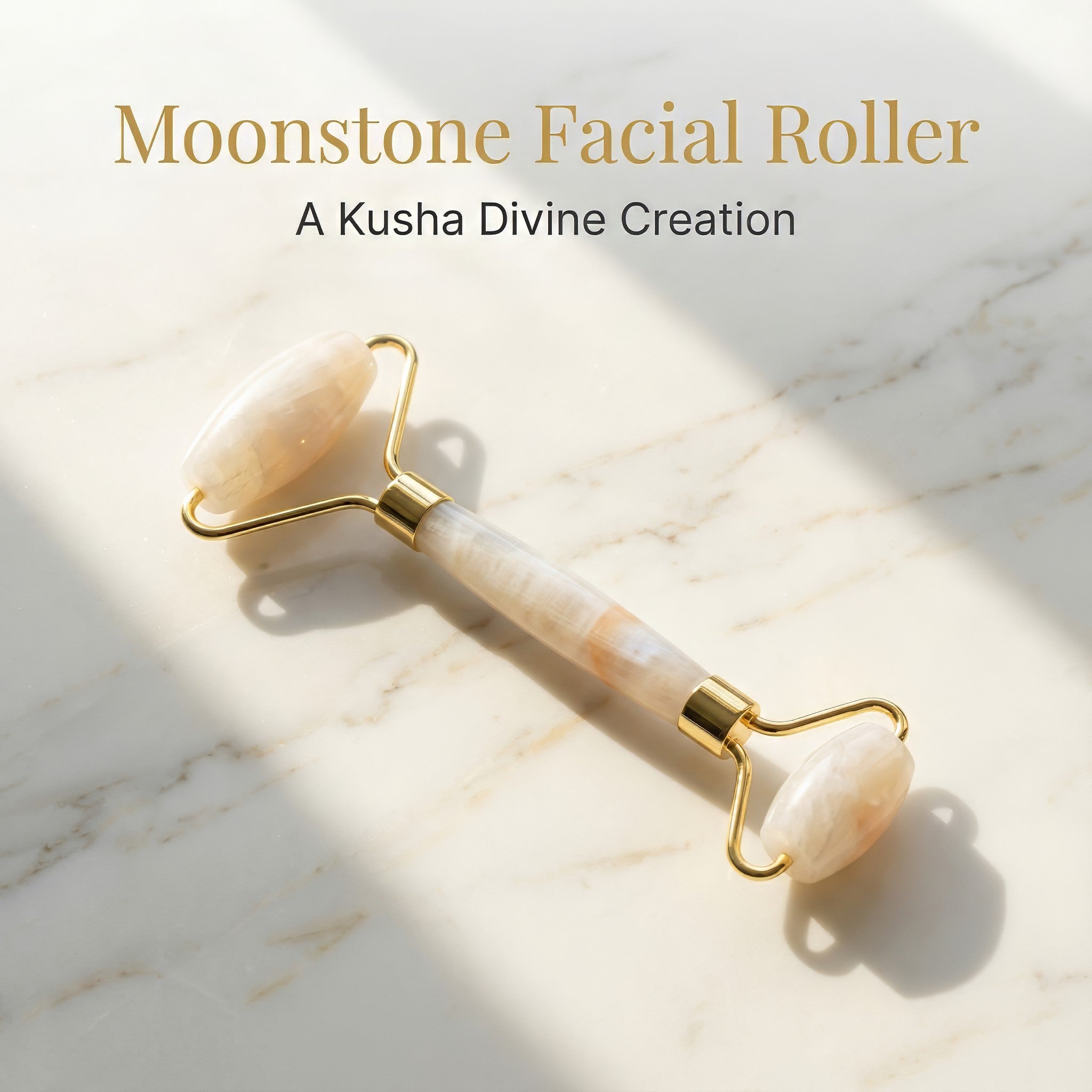 Rouleau de massage facial en pierre de lune