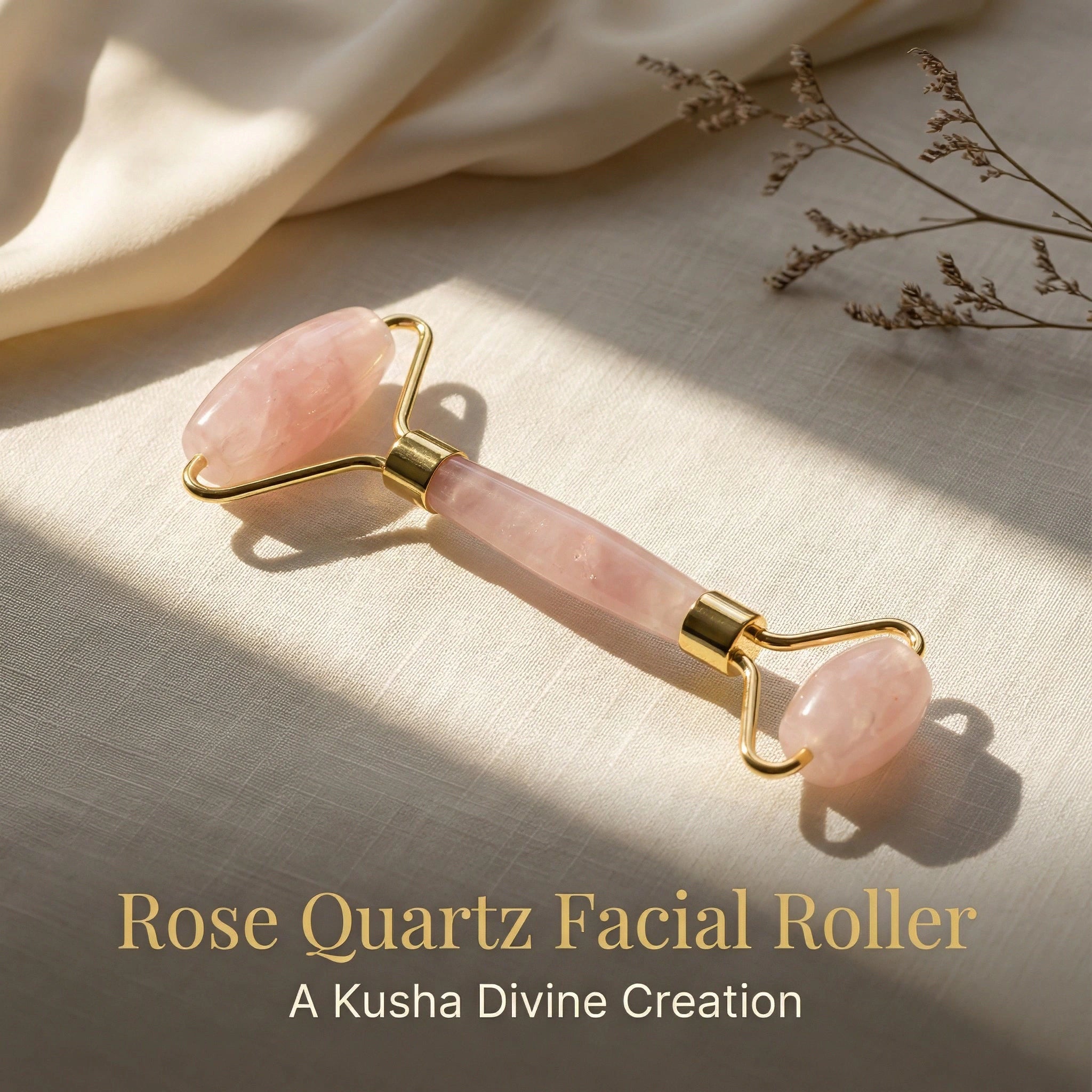 Rouleau facial en quartz rose