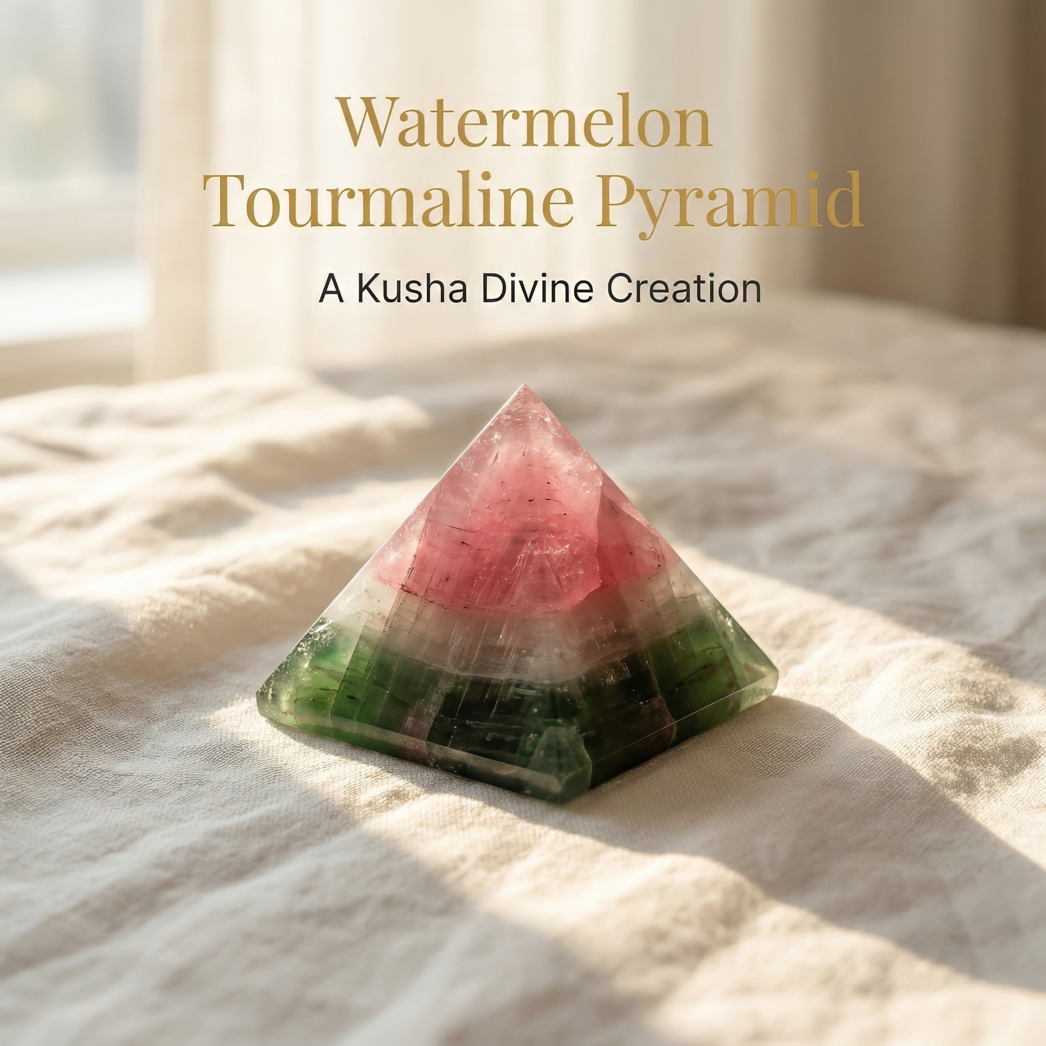 Wassermelonen-Turmalin-Pyramide