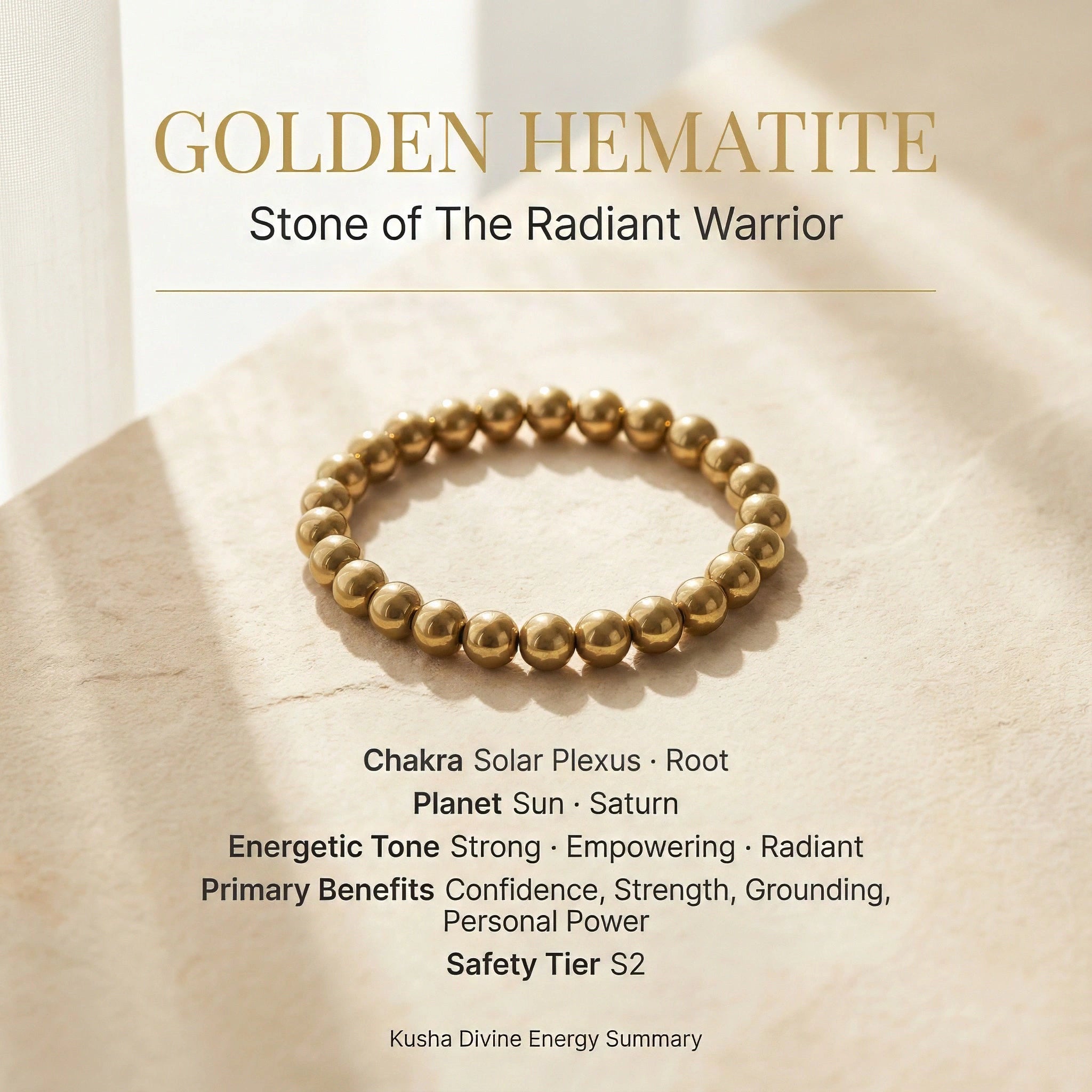 Bracelet en hématite dorée