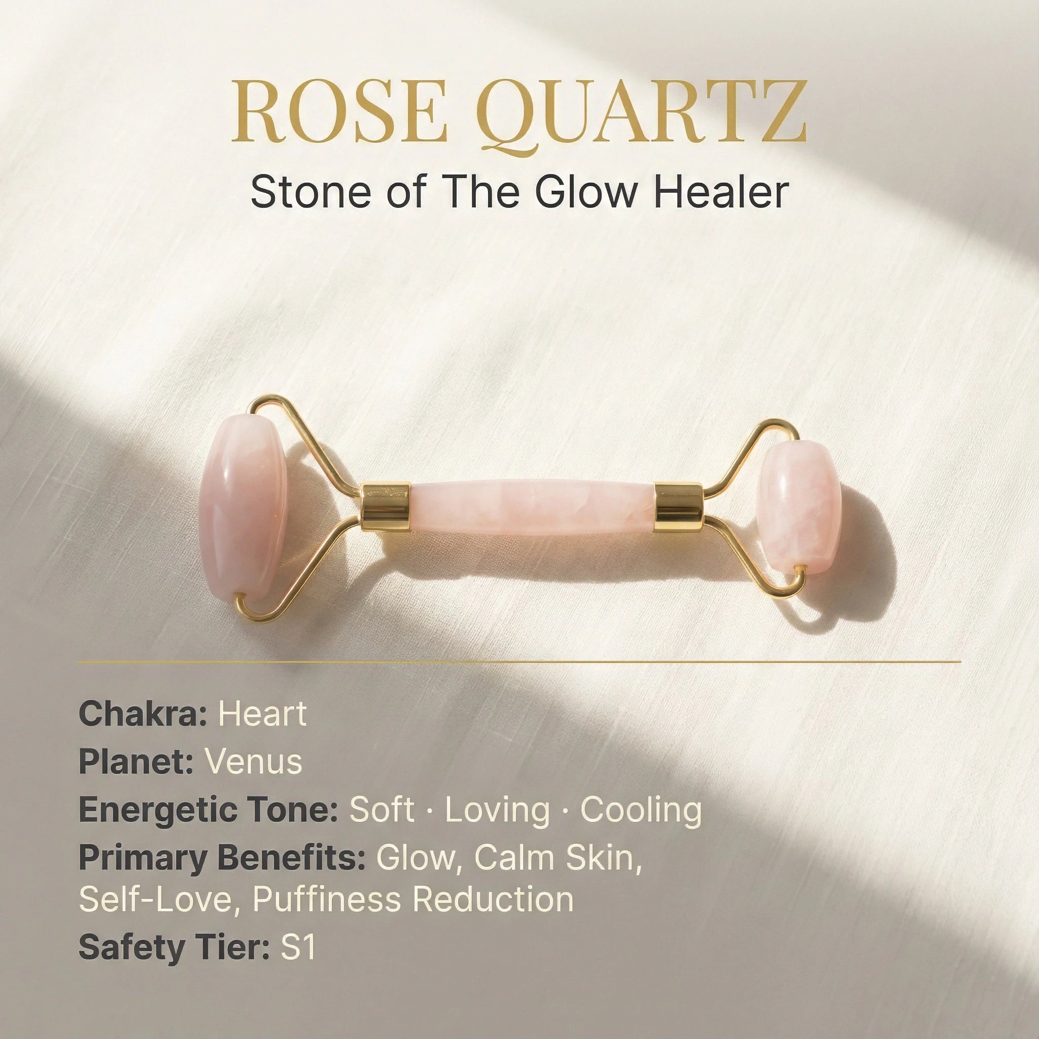 Rouleau facial en quartz rose