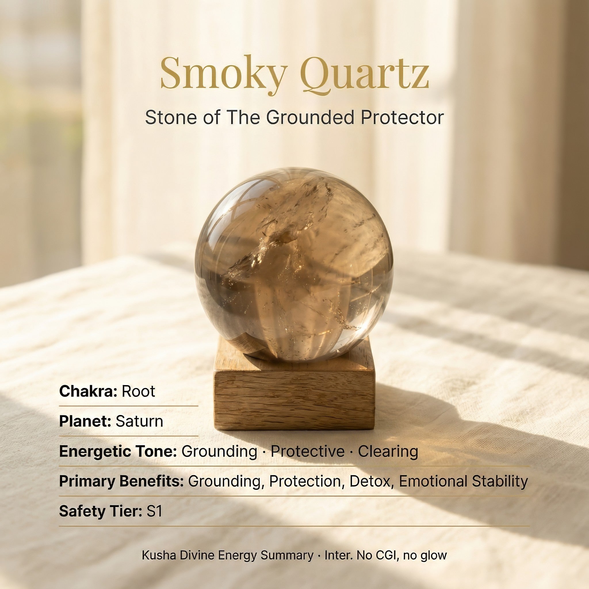 Sphère en quartz fumé