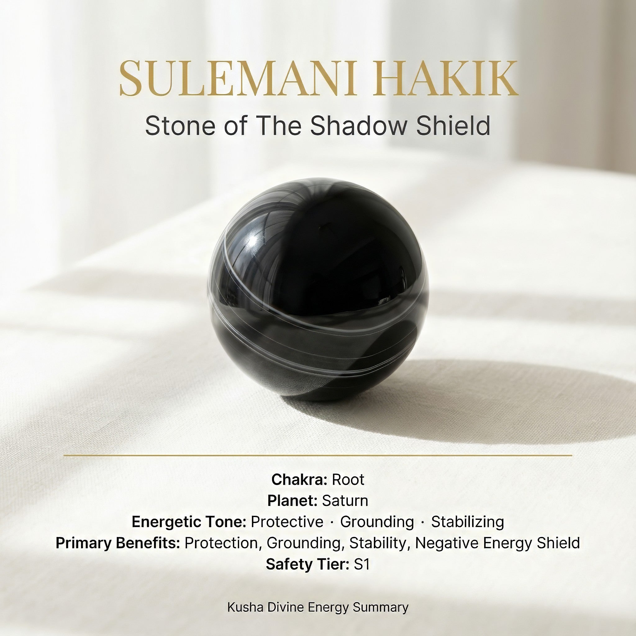 Boule de cristal Sulemani Hakik (agate noire)