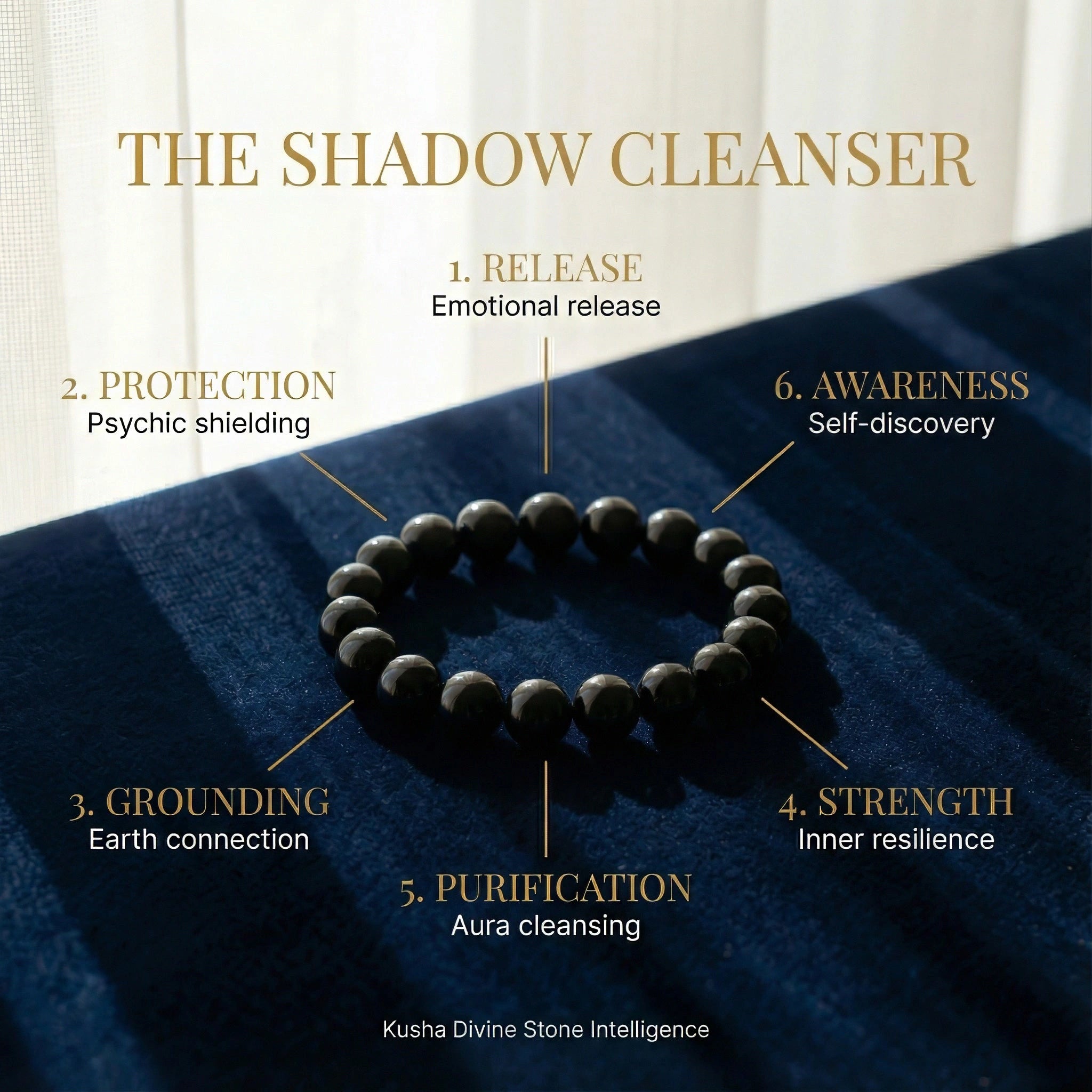 Bracelet en Obsidienne Noire