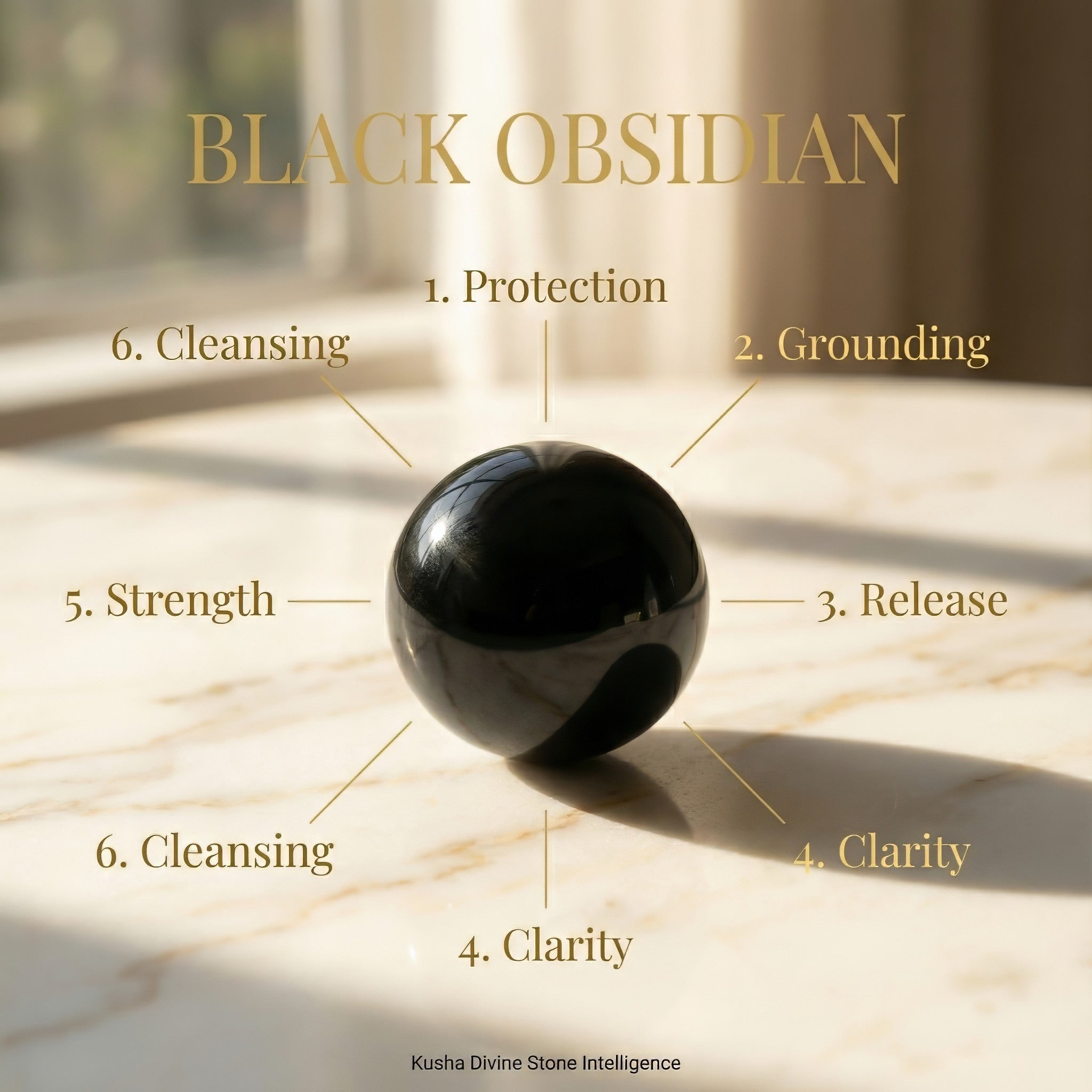 Schwarze Obsidian Kristallkugel