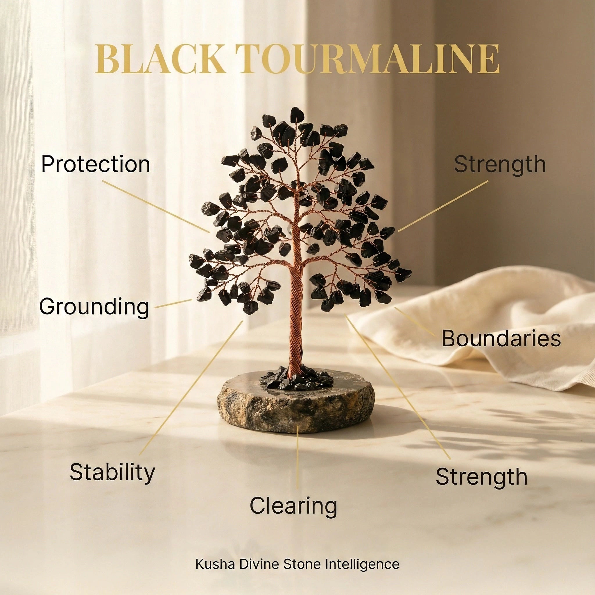 Arbre en tourmaline noire