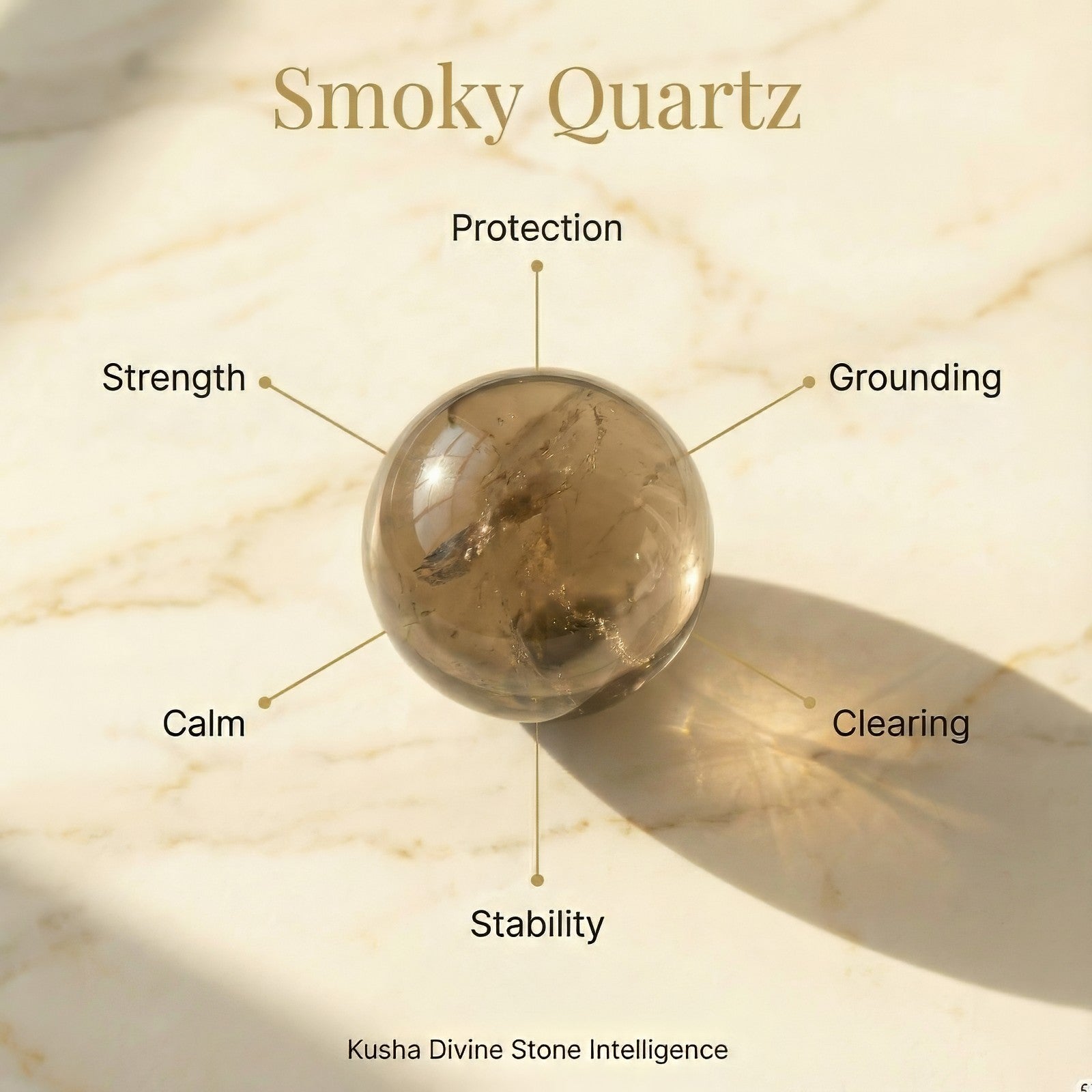 Sphère en quartz fumé