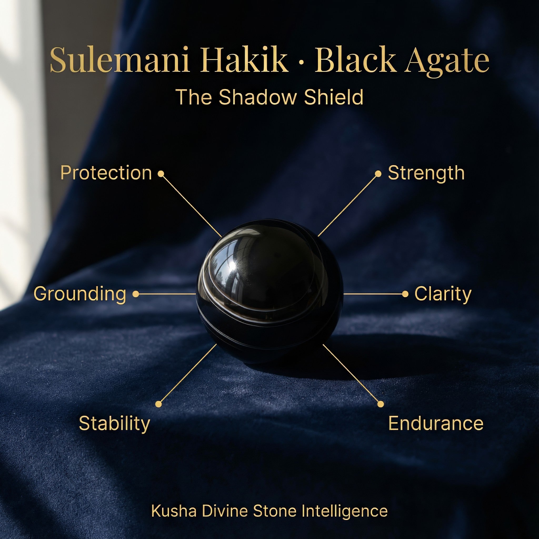 Boule de cristal Sulemani Hakik (agate noire)