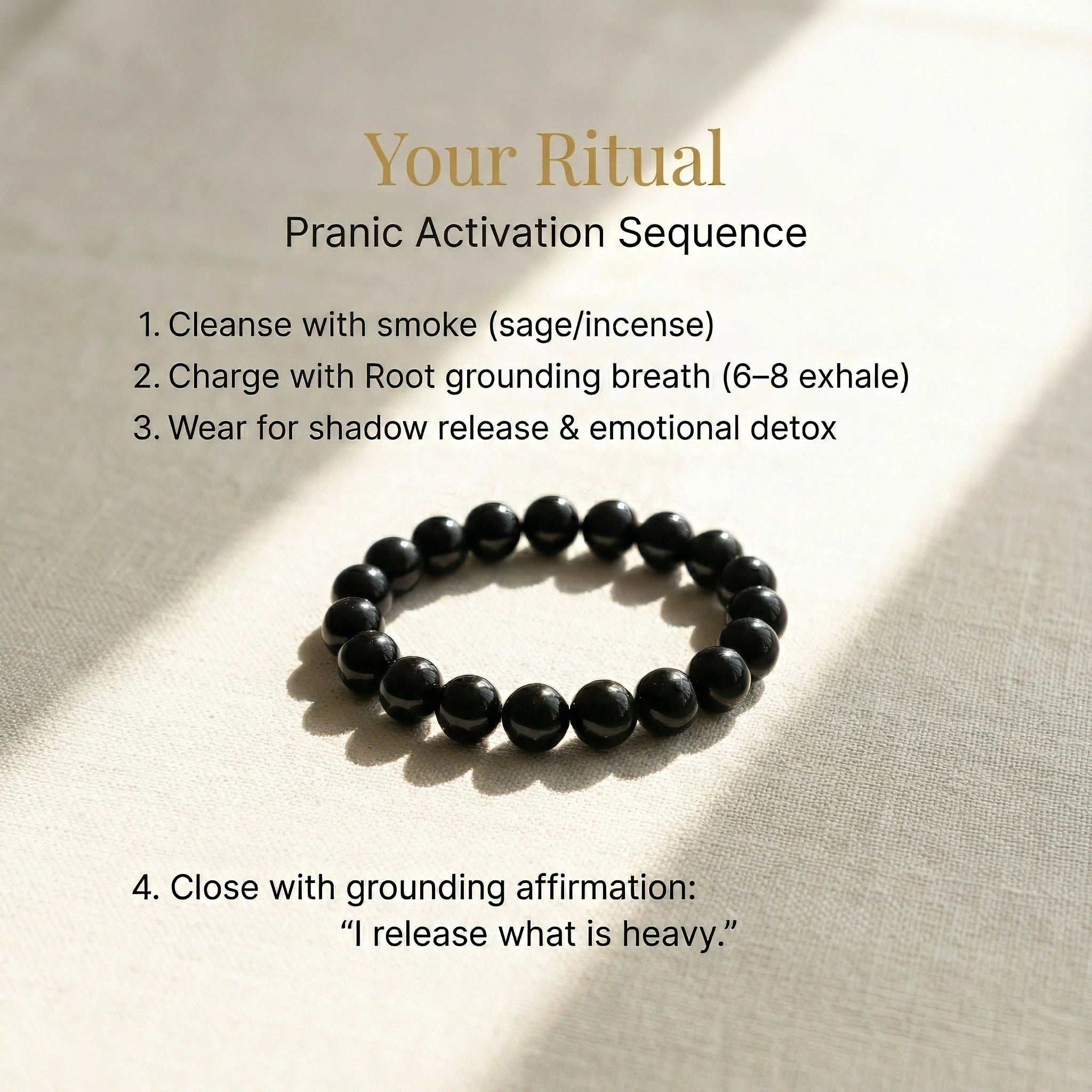 Bracelet en Obsidienne Noire