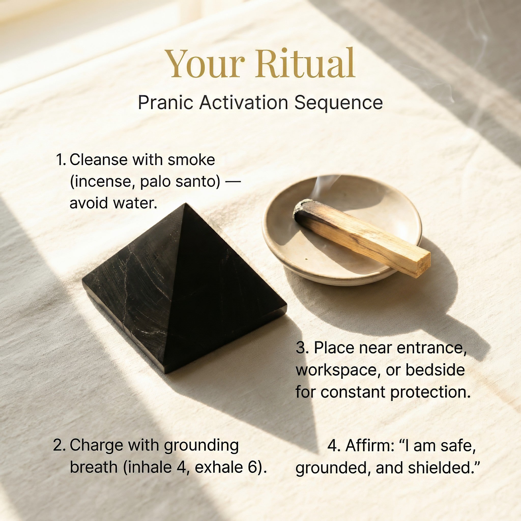 Pyramide de tourmaline noire