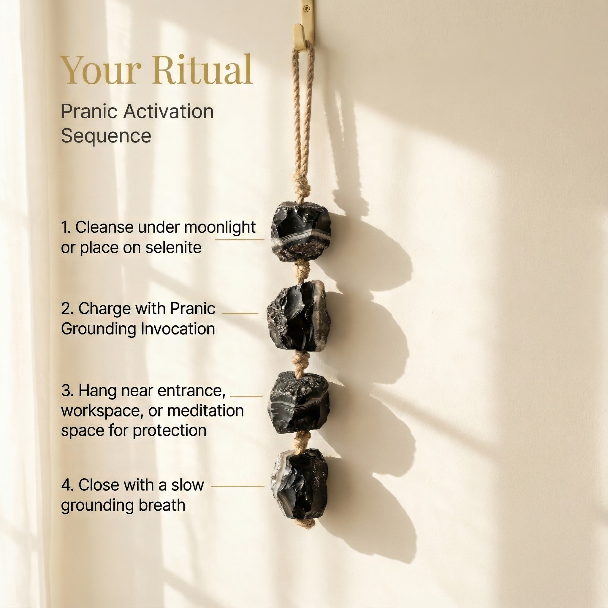 Sulemani Hakik (Black Agate) Hanging