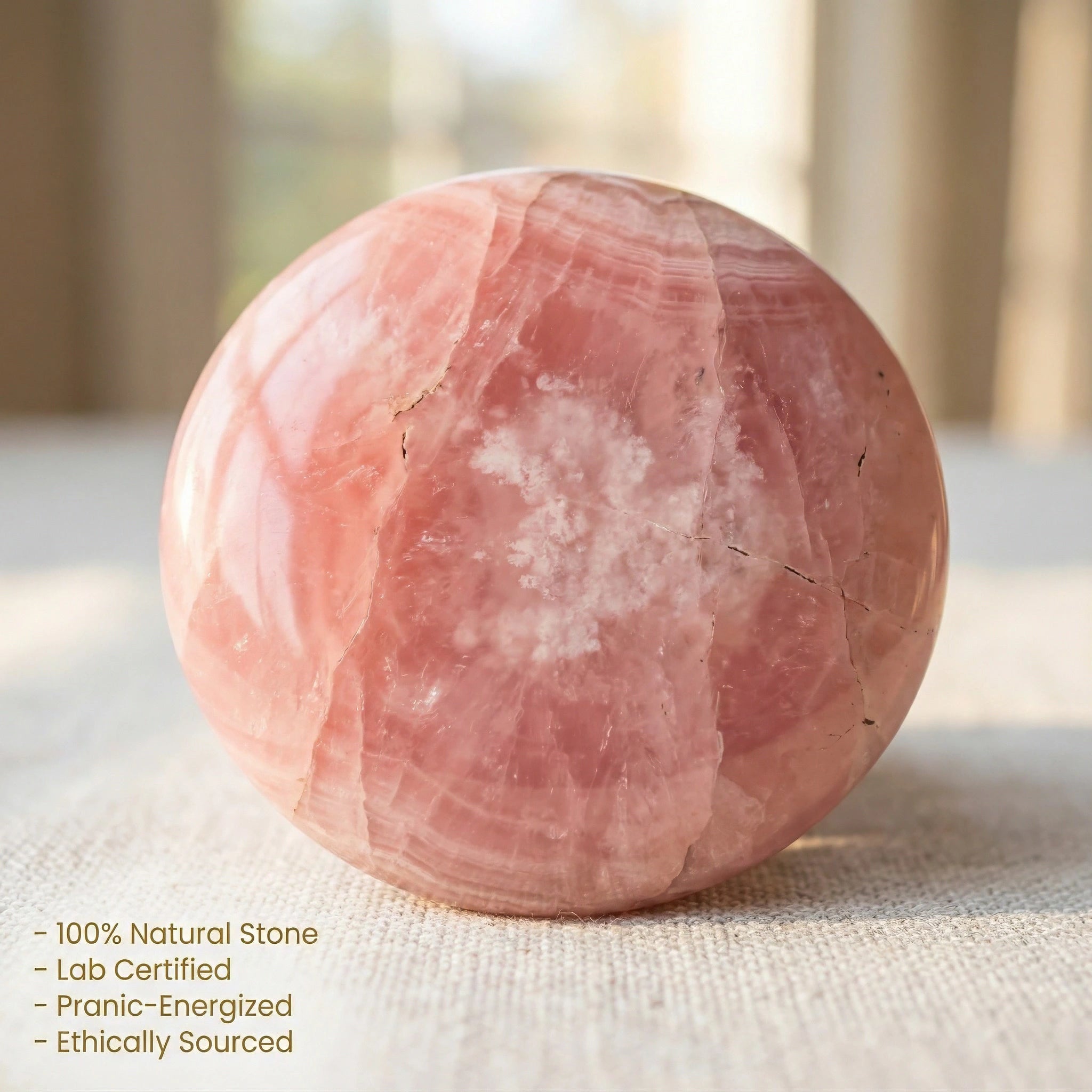 Pièce en rhodochrosite