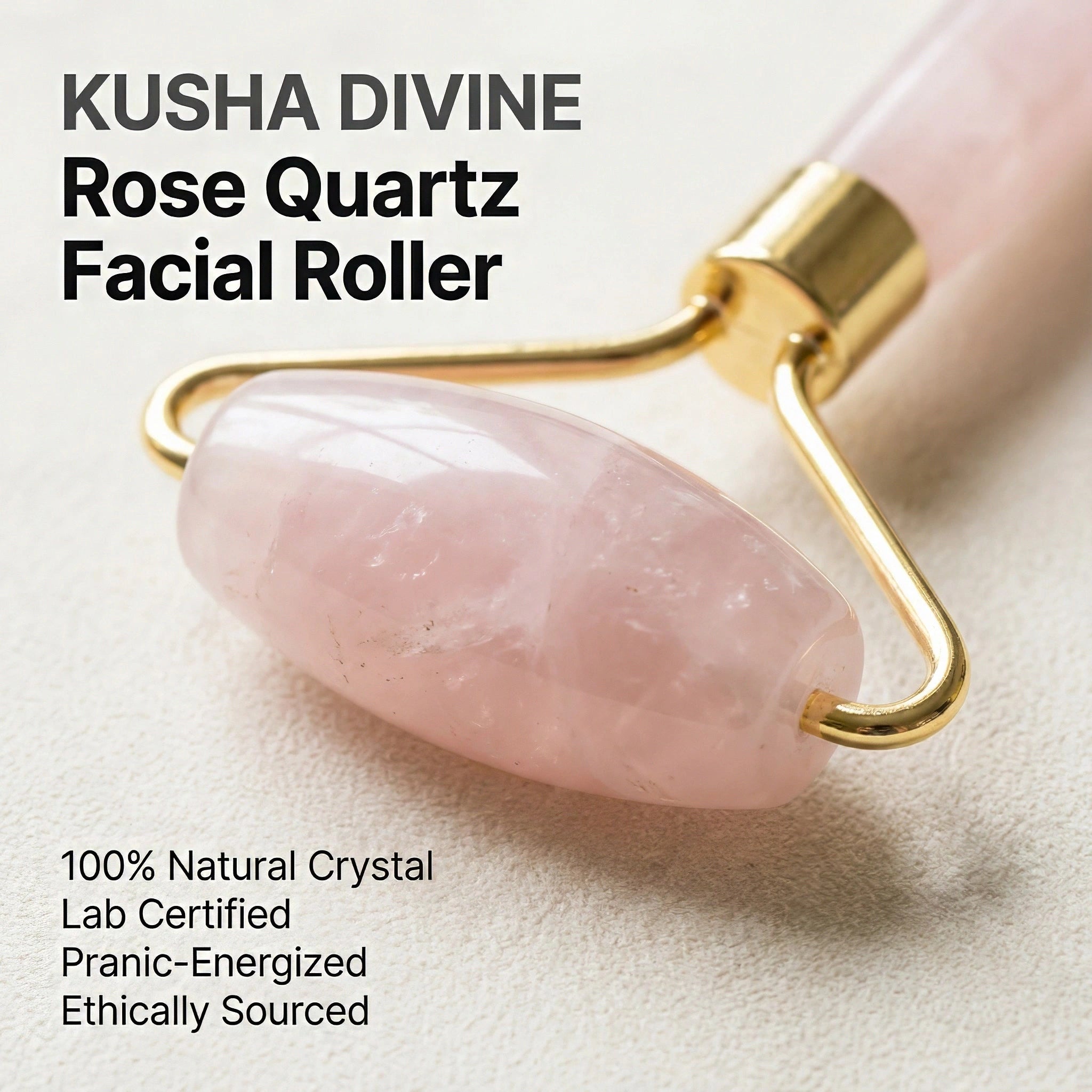 Rouleau facial en quartz rose