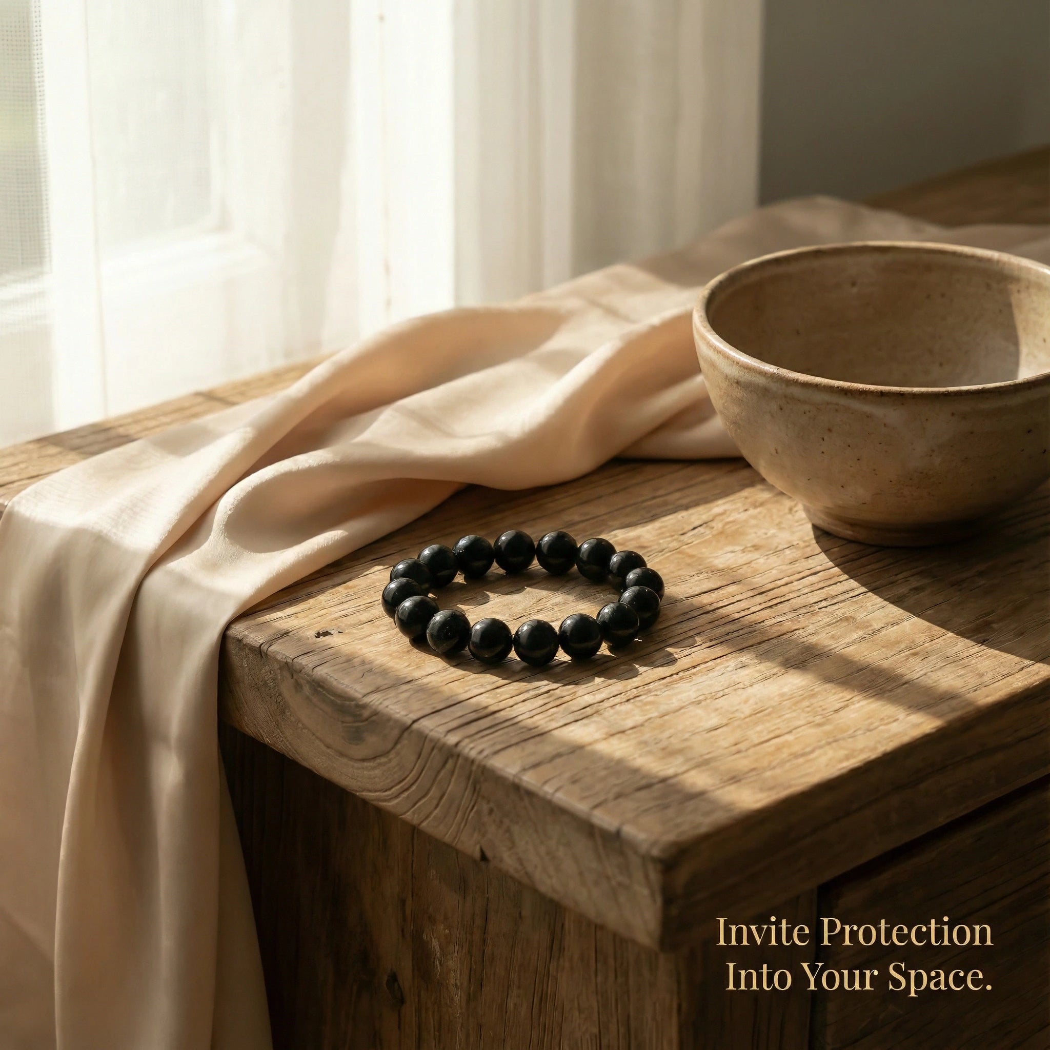 Bracelet en Obsidienne Noire