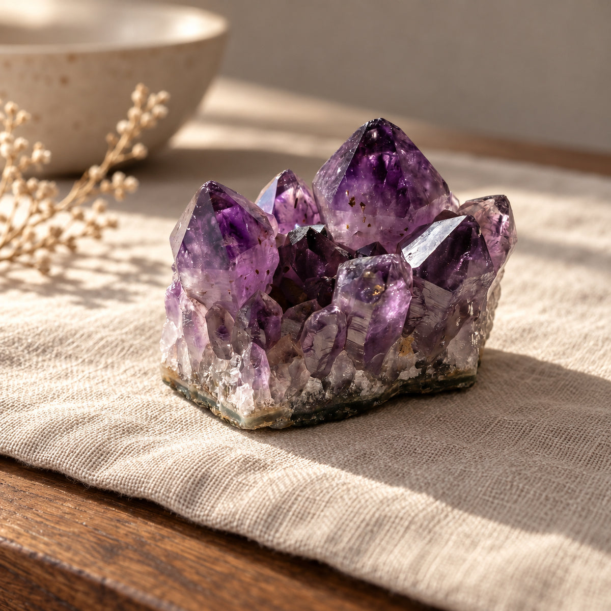 Amethyst Cluster Raw Stone, main view