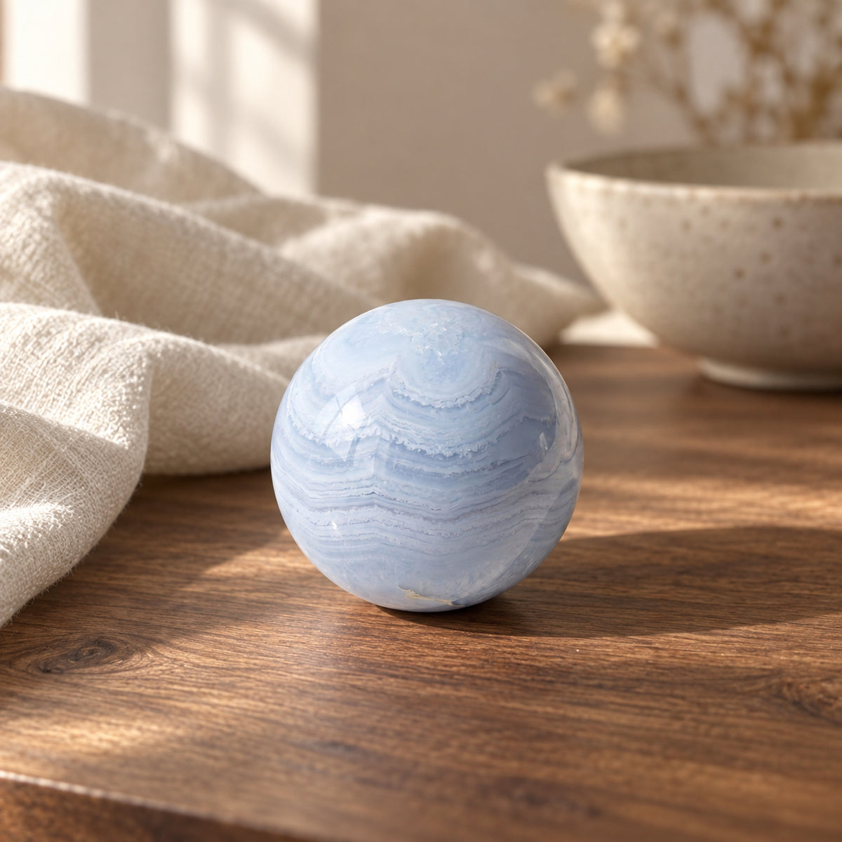 Blue Lace Agate Crystal Ball, main view