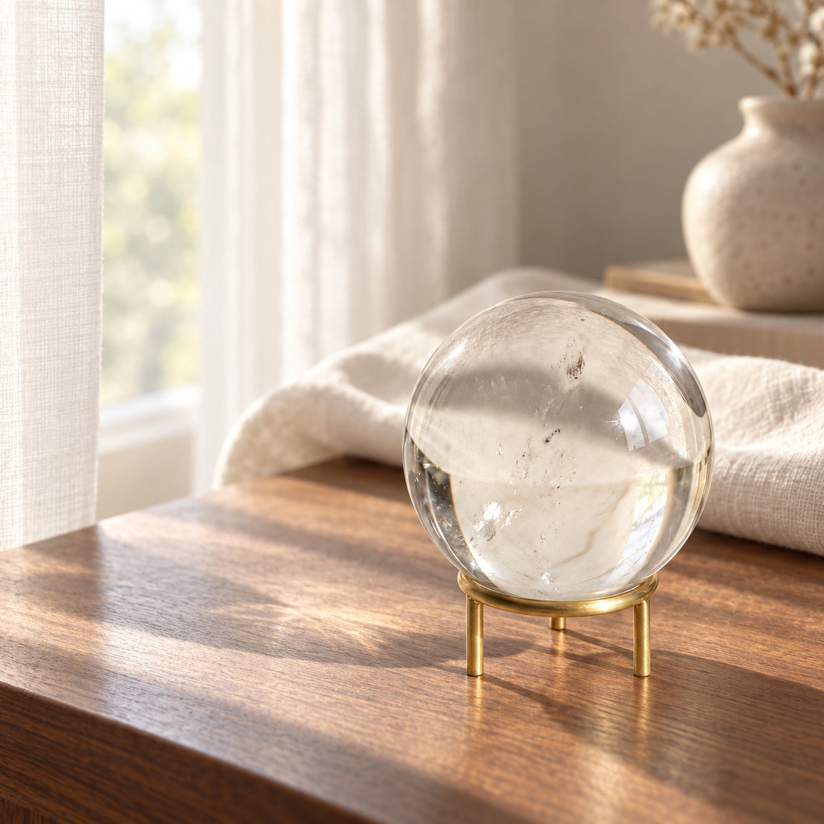 Clear Quartz Crystal Ball, main view