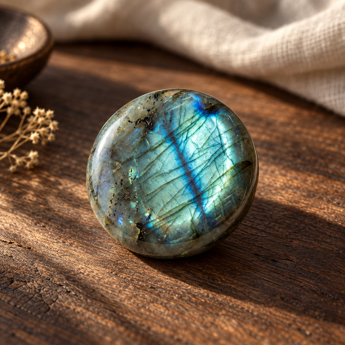Labradorite Coin, main view