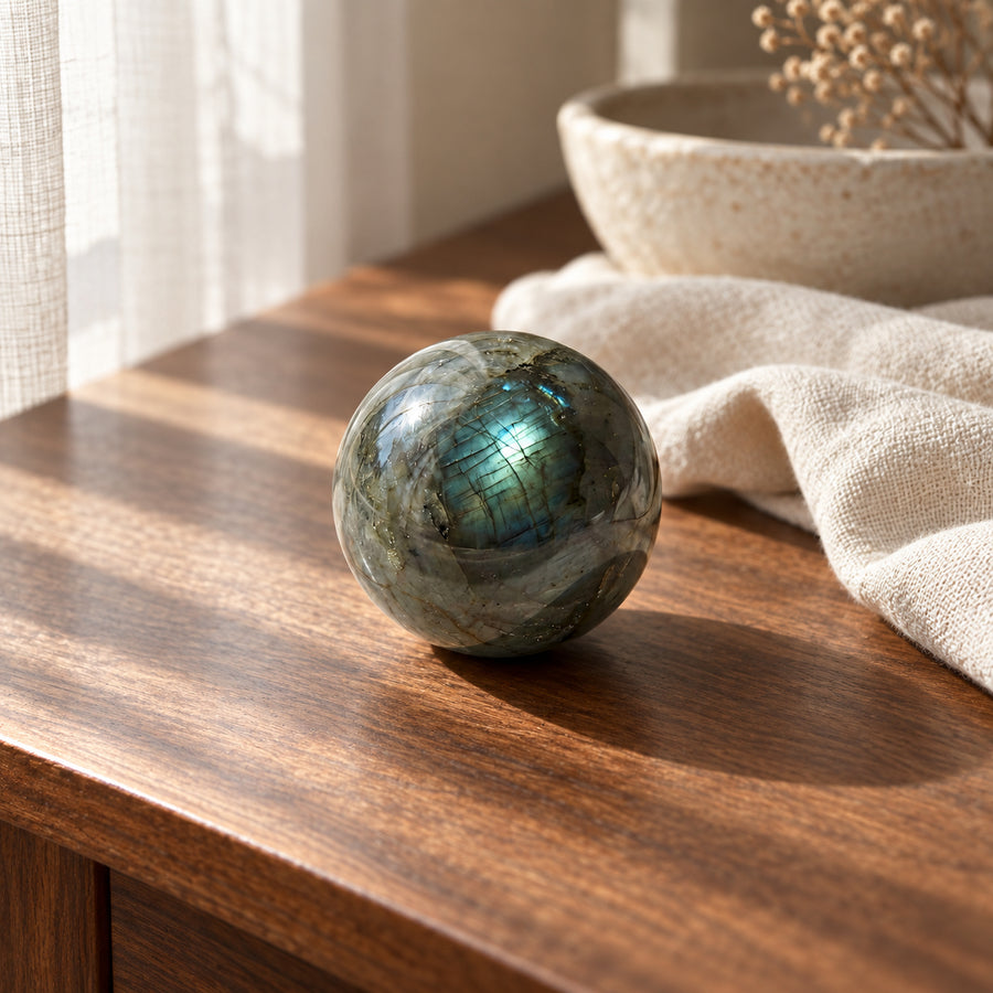 Labradorite Crystal Ball, main view
