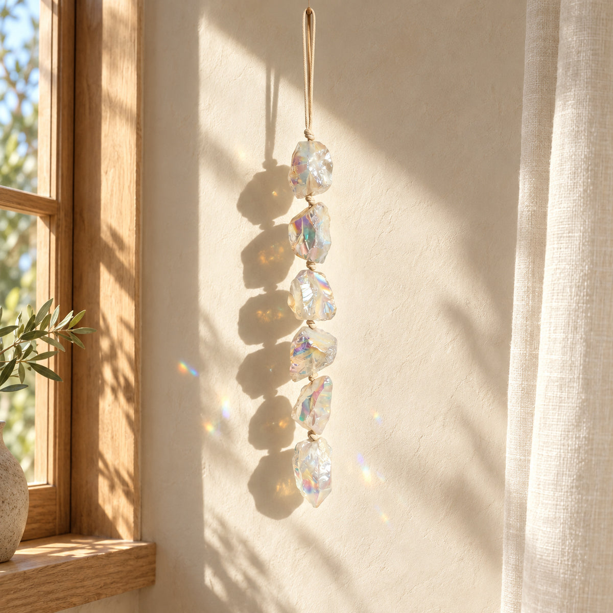 Rainbow Aura Crystal Hanging, main view