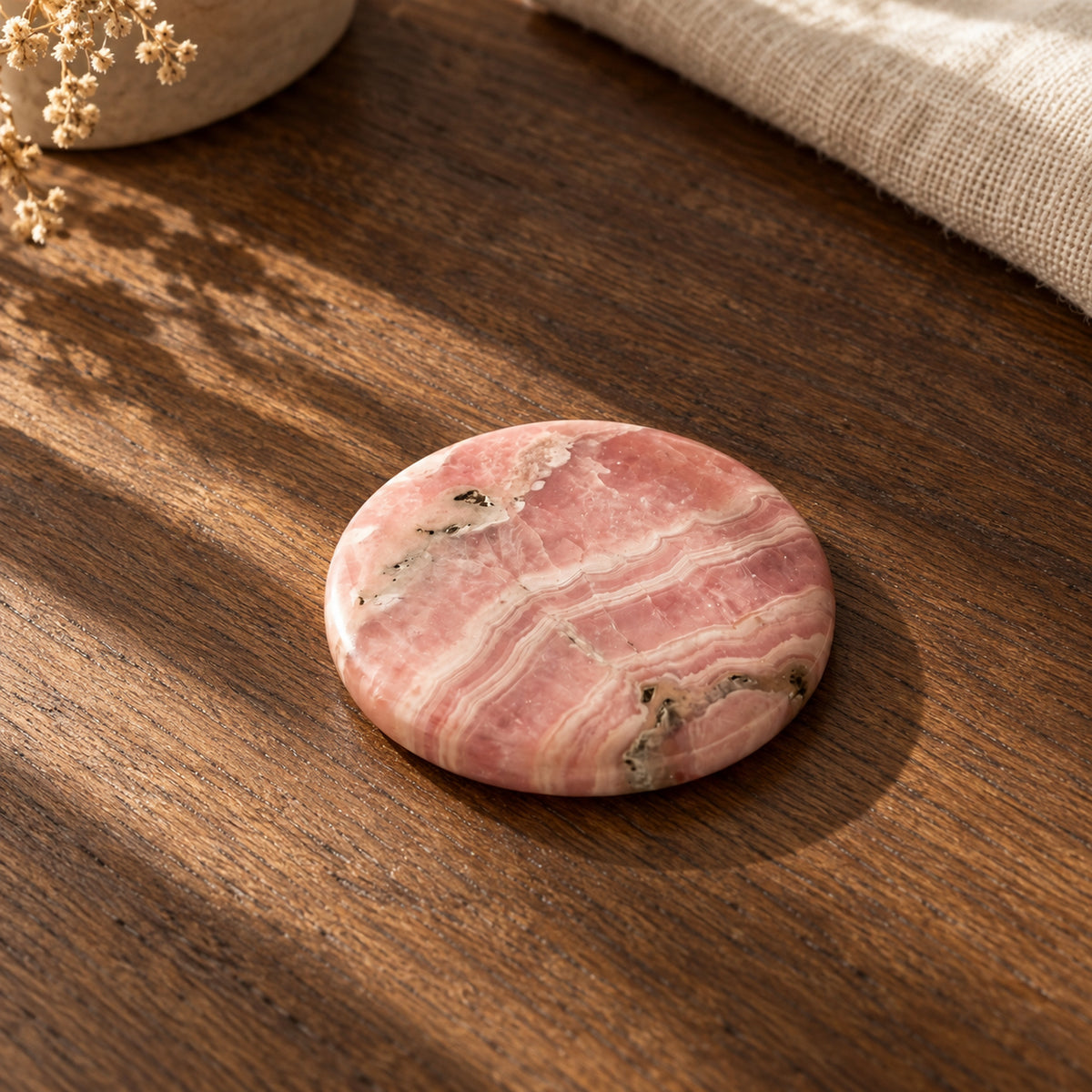 Rhodochrosite Coin, main view