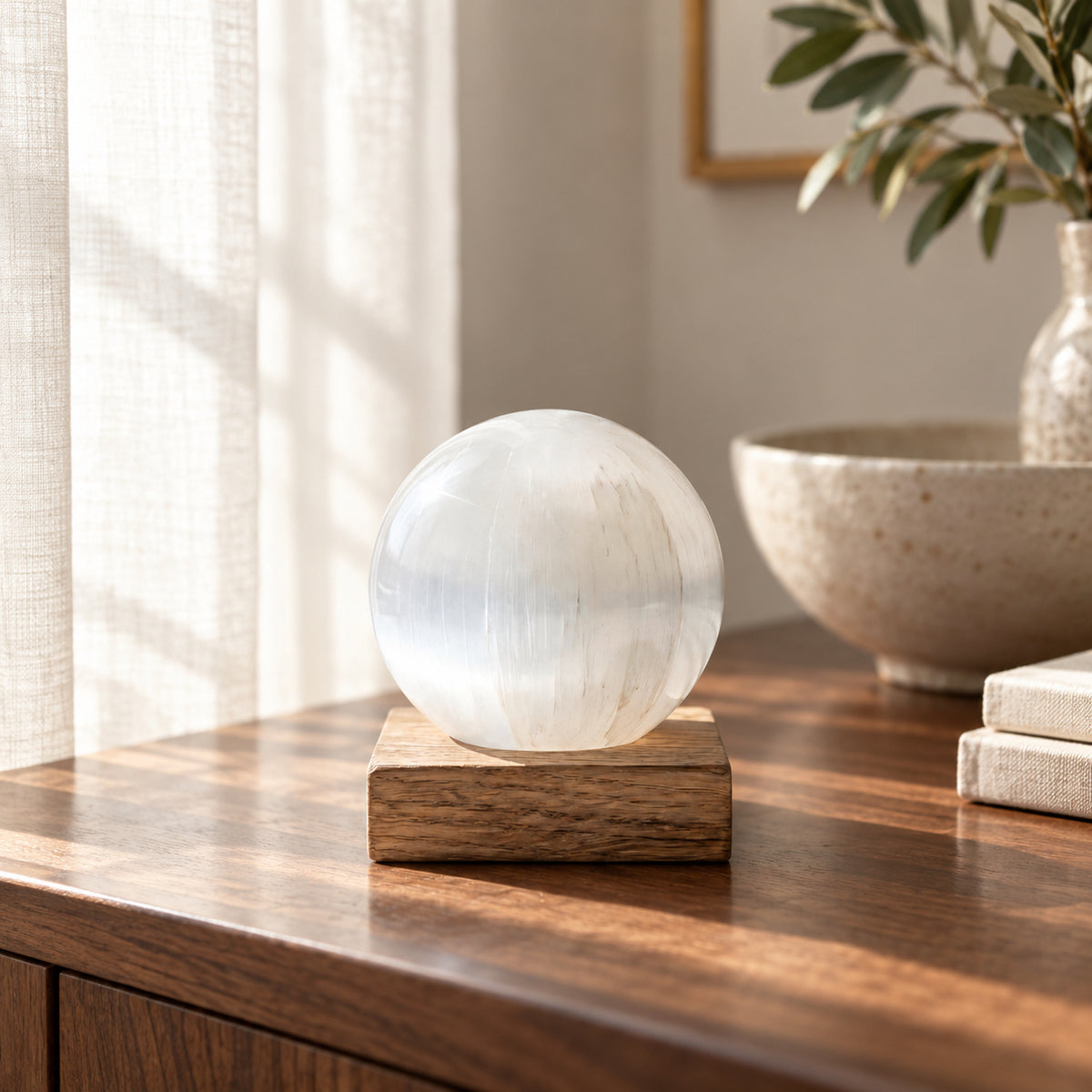 Selenite Crystal Ball, main view